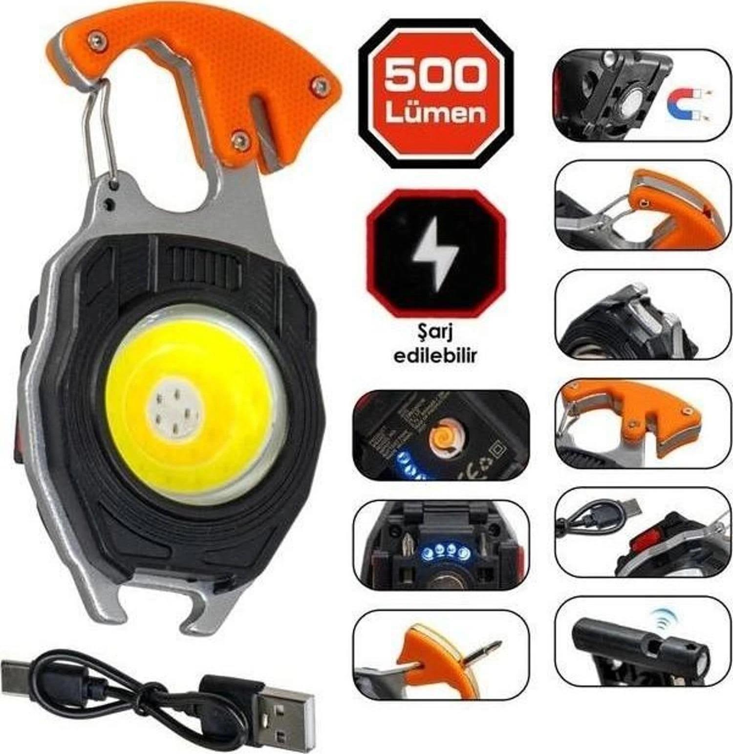 Milo Adventure Design 500 Lümen Çok Fonksiyonlu Anahtarlık Fener