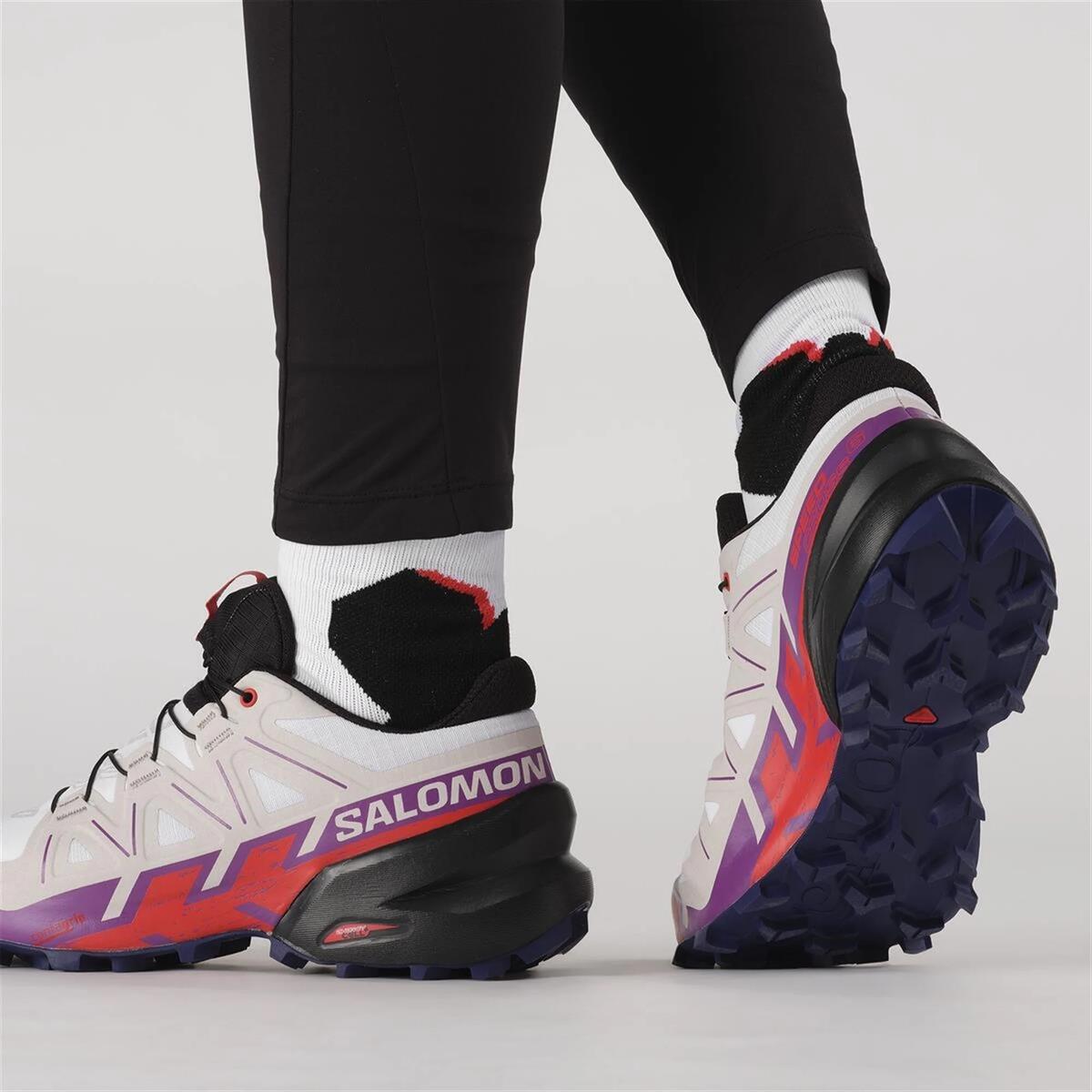 Salomon SpeedCross 6 Beyaz/Renkli Kadın Ayakkabı