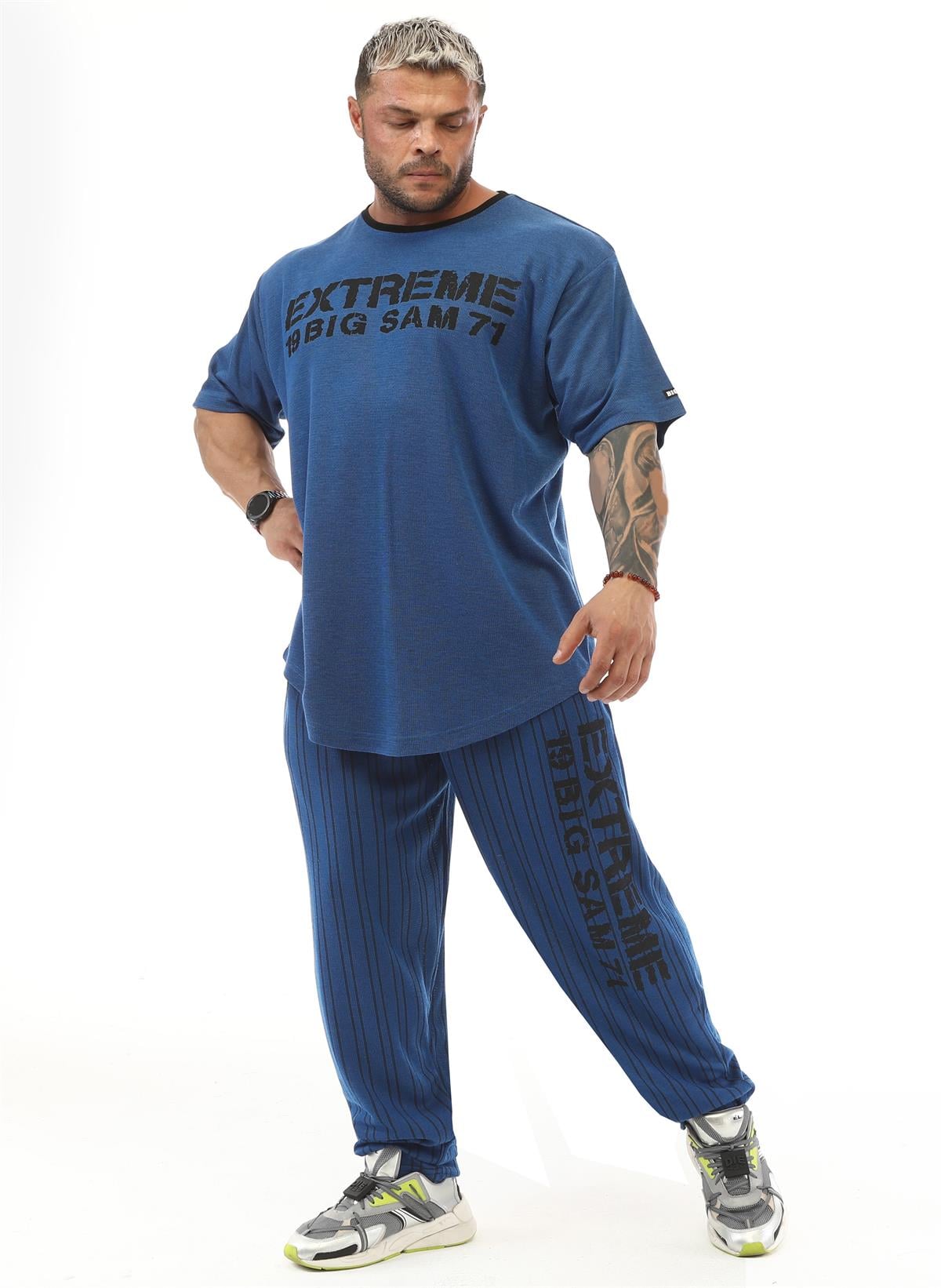 Baggy Stripped Body Pants Blue Big Sam PNT1307 