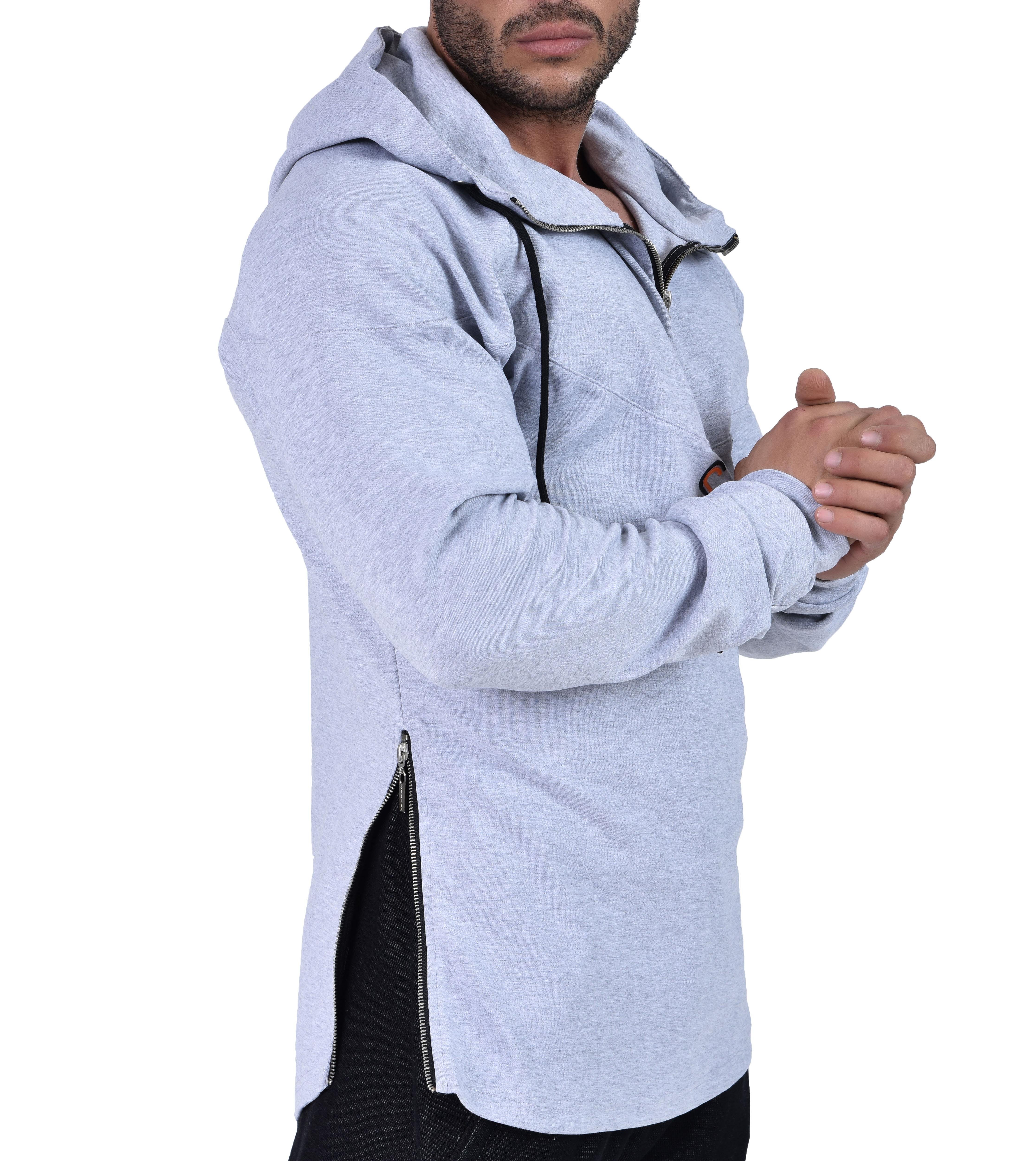 Mens  Athletic Strech Pullover Muscle Hooded