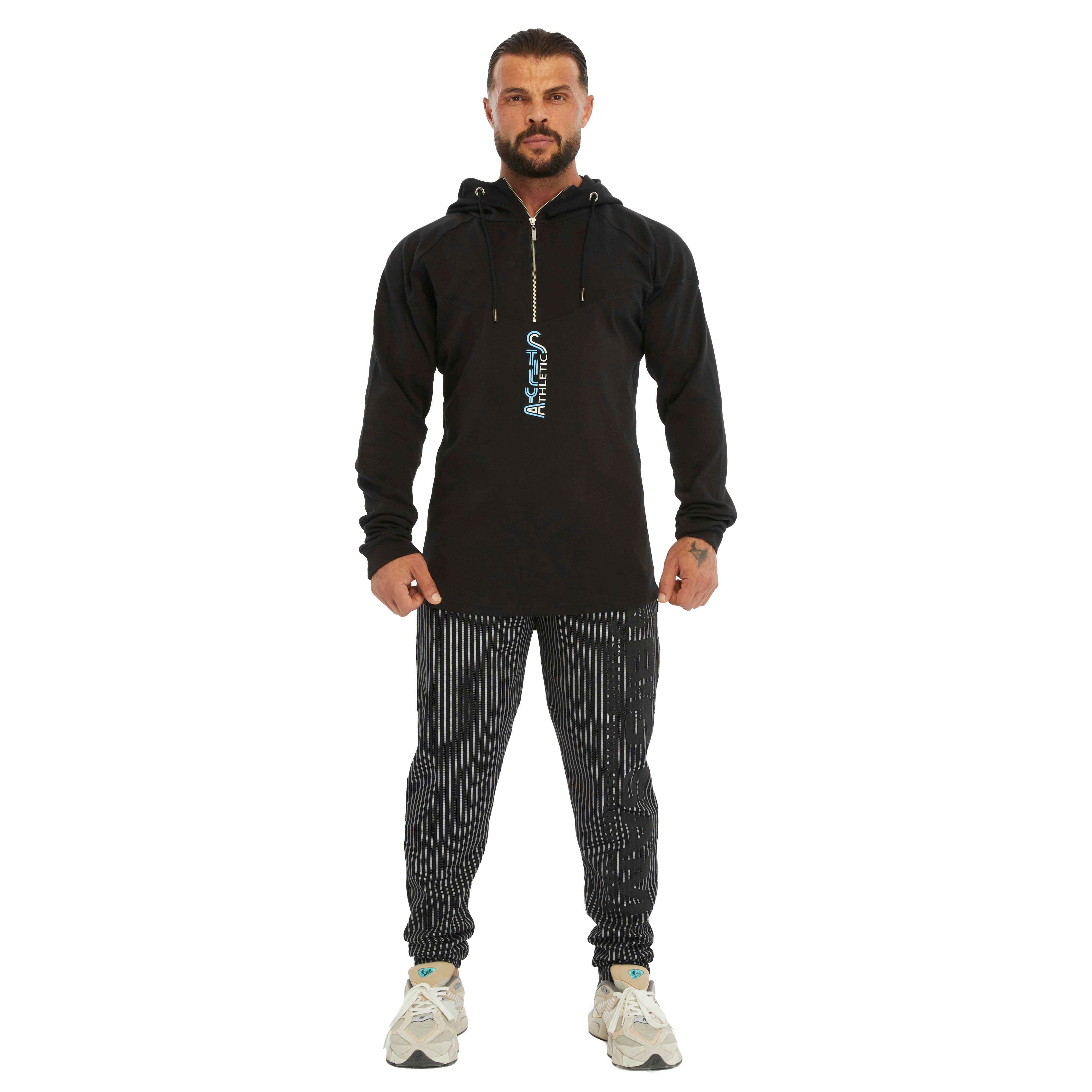 Mens  Athletic Strech Pullover Muscle Hooded