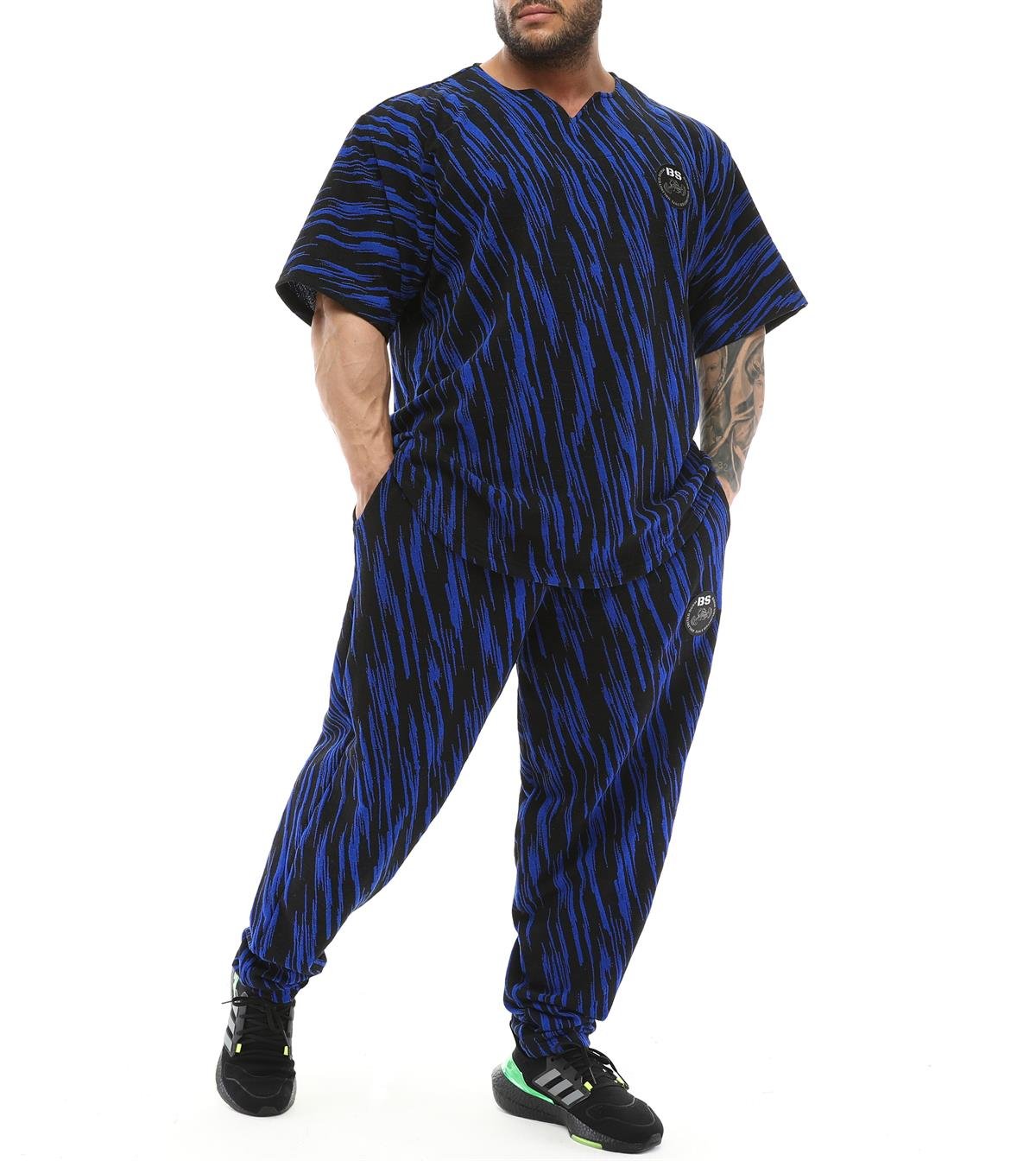 Men's Baggy Sweatpants with Pockets BGSM Black&Blue