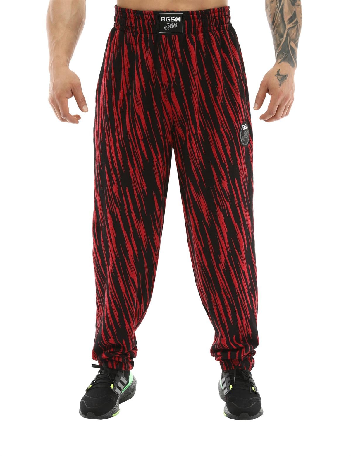 Men's Baggy Sweatpants with Pockets BGSM Black&Red
