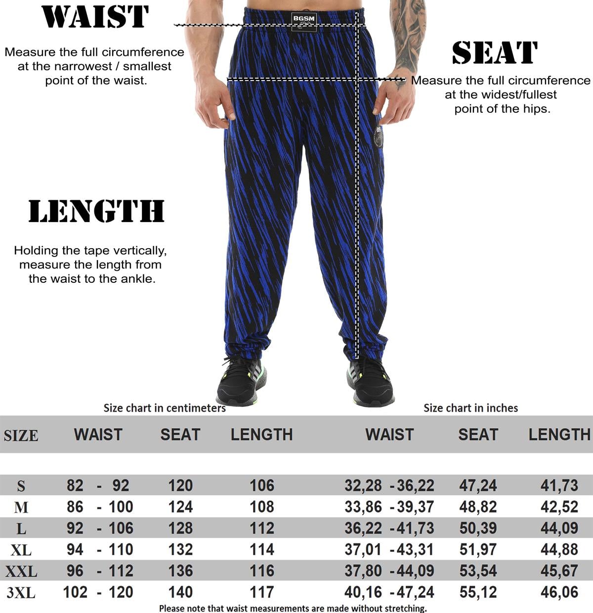 Men's Baggy Sweatpants with Pockets BGSM Black&Blue