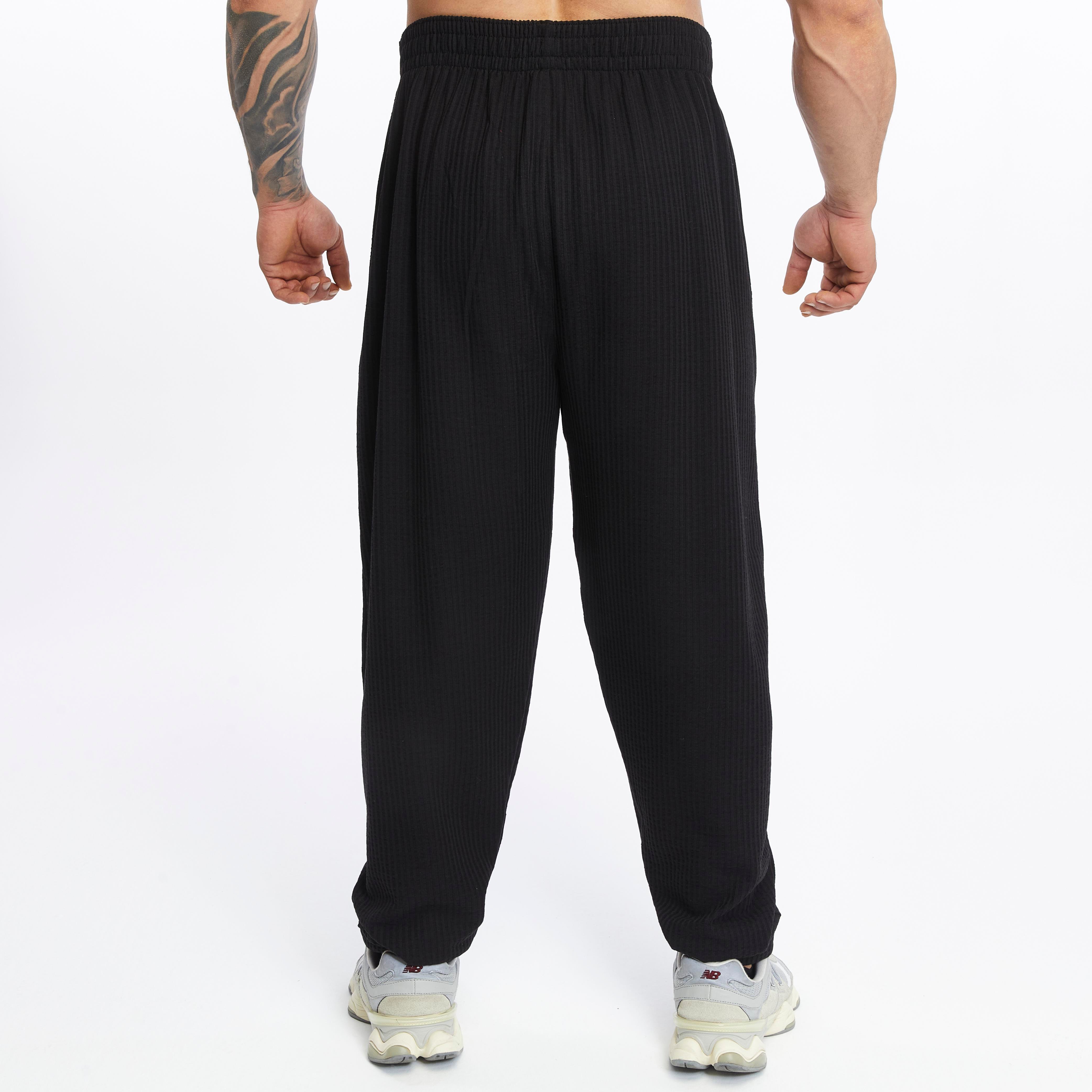 Mens Casual Cotton Drawstring Pants Elastic Waist with Pockets 