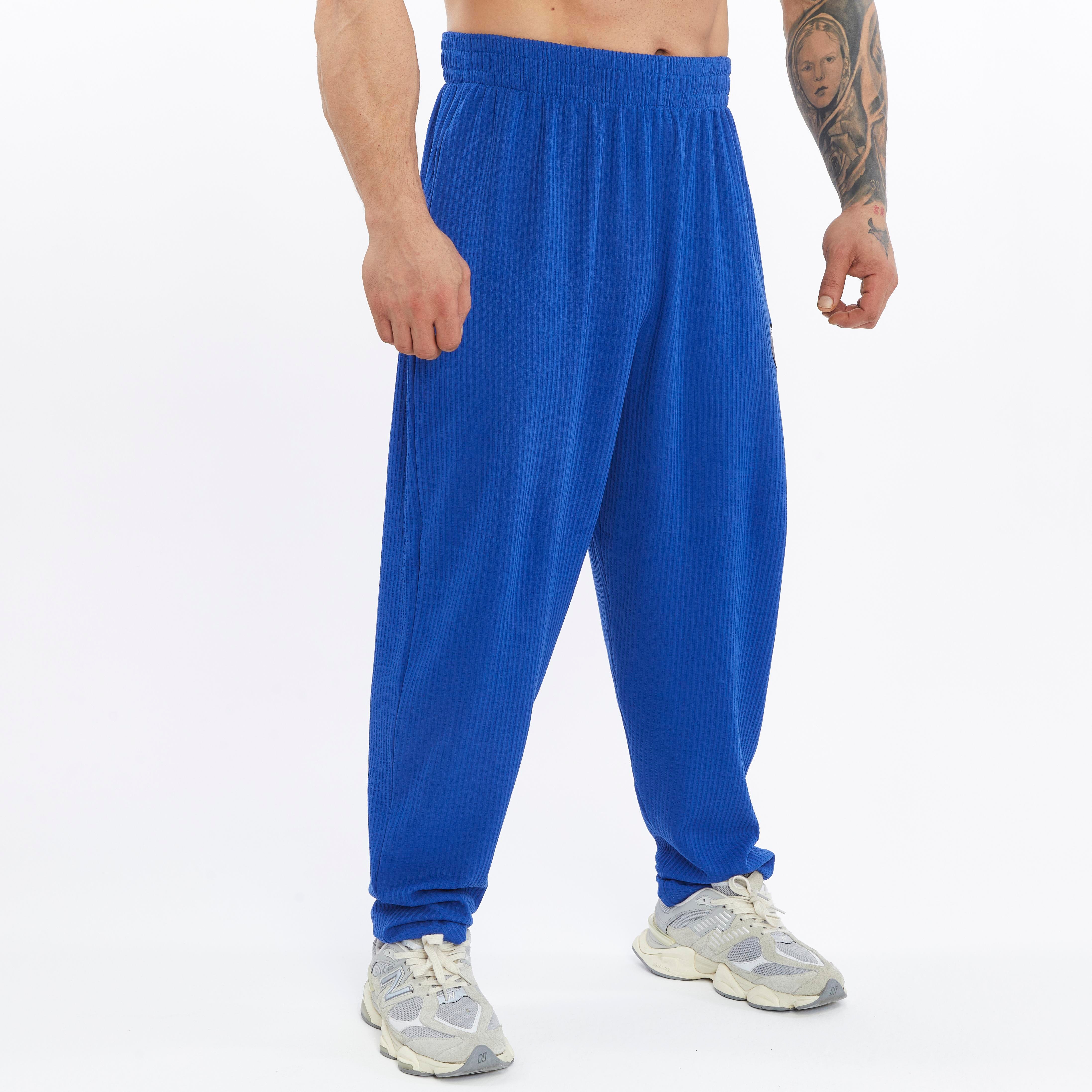 Mens Casual Cotton Drawstring Pants Elastic Waist Side Pockets 