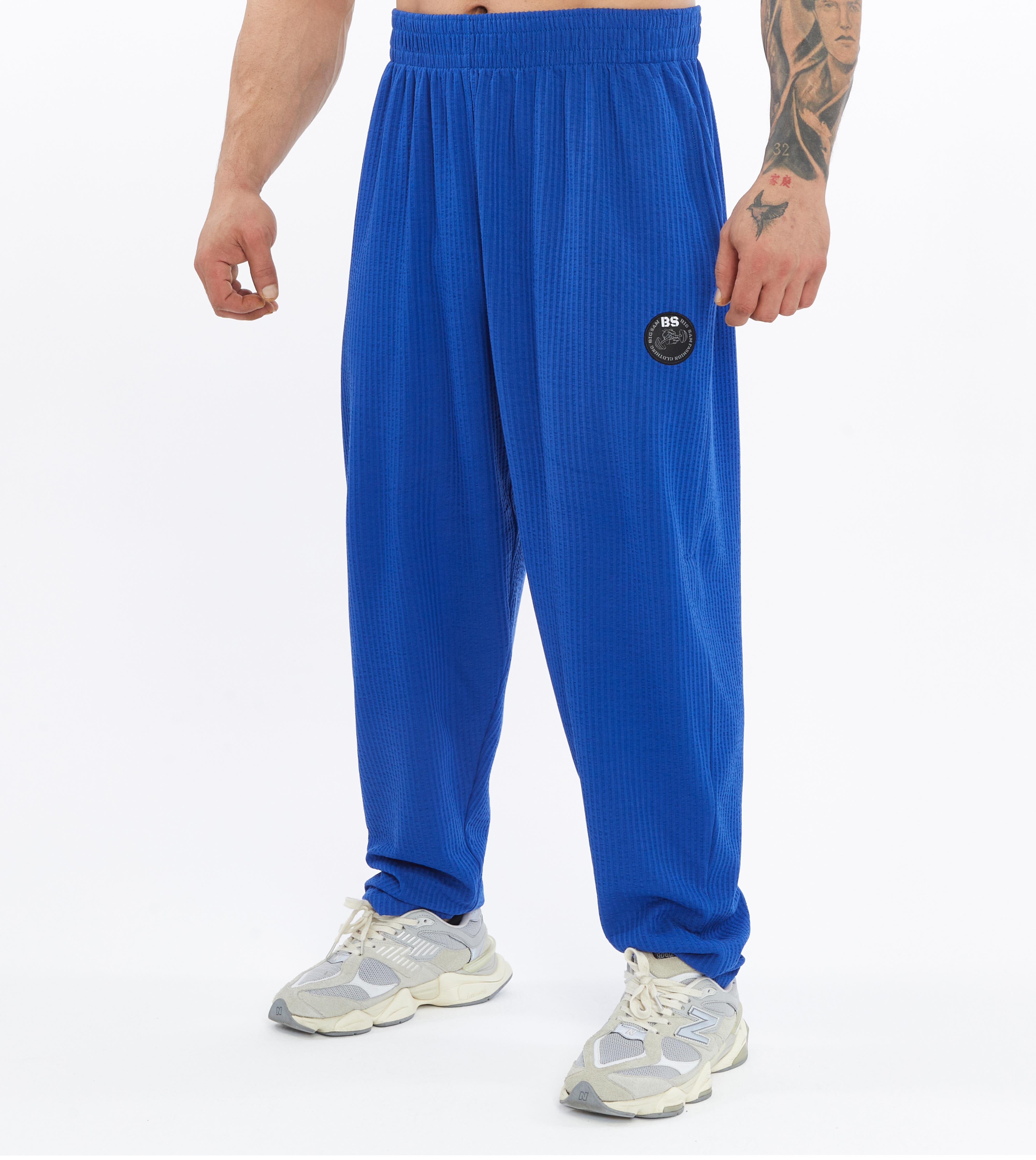 Mens Casual Cotton Drawstring Pants Elastic Waist Side Pockets 