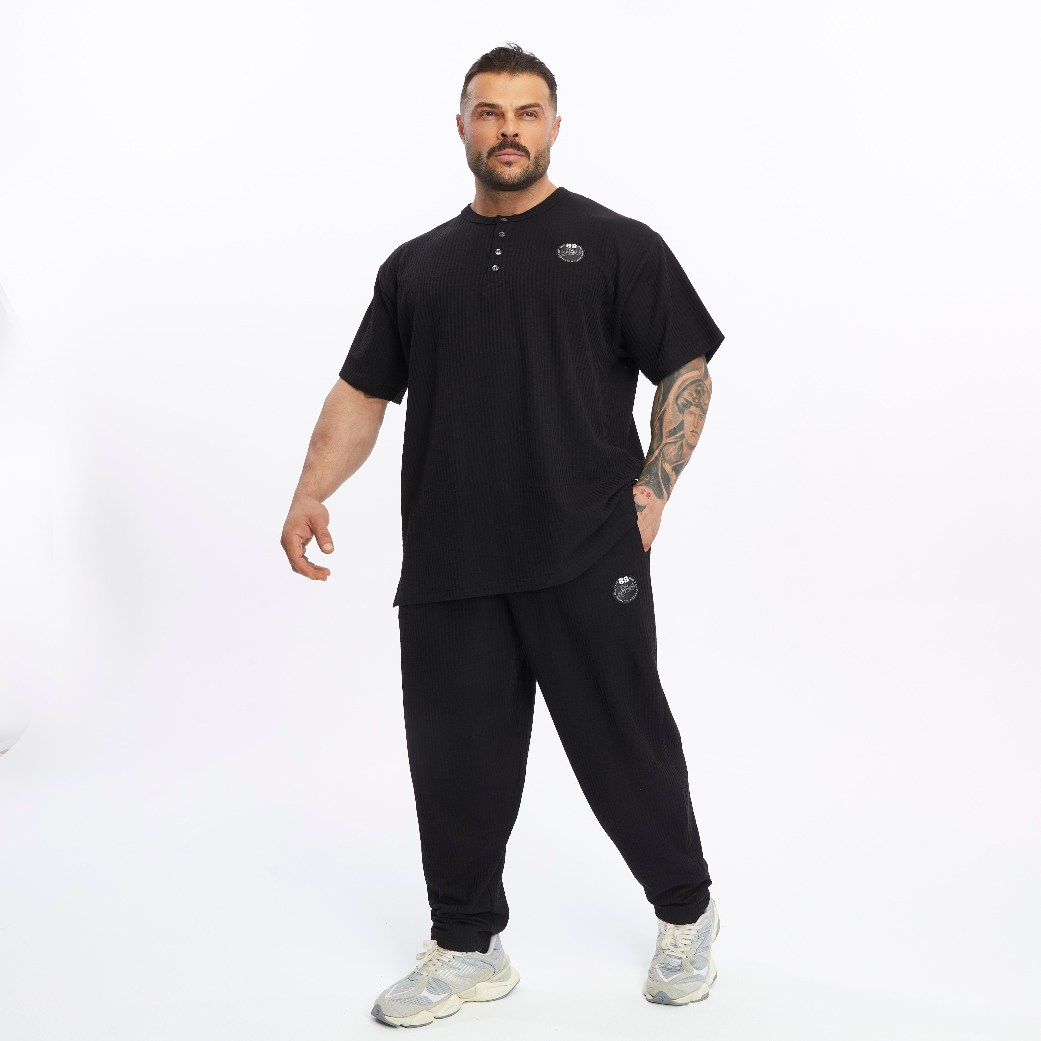 Mens Casual Cotton Drawstring Pants Elastic Waist with Pockets 