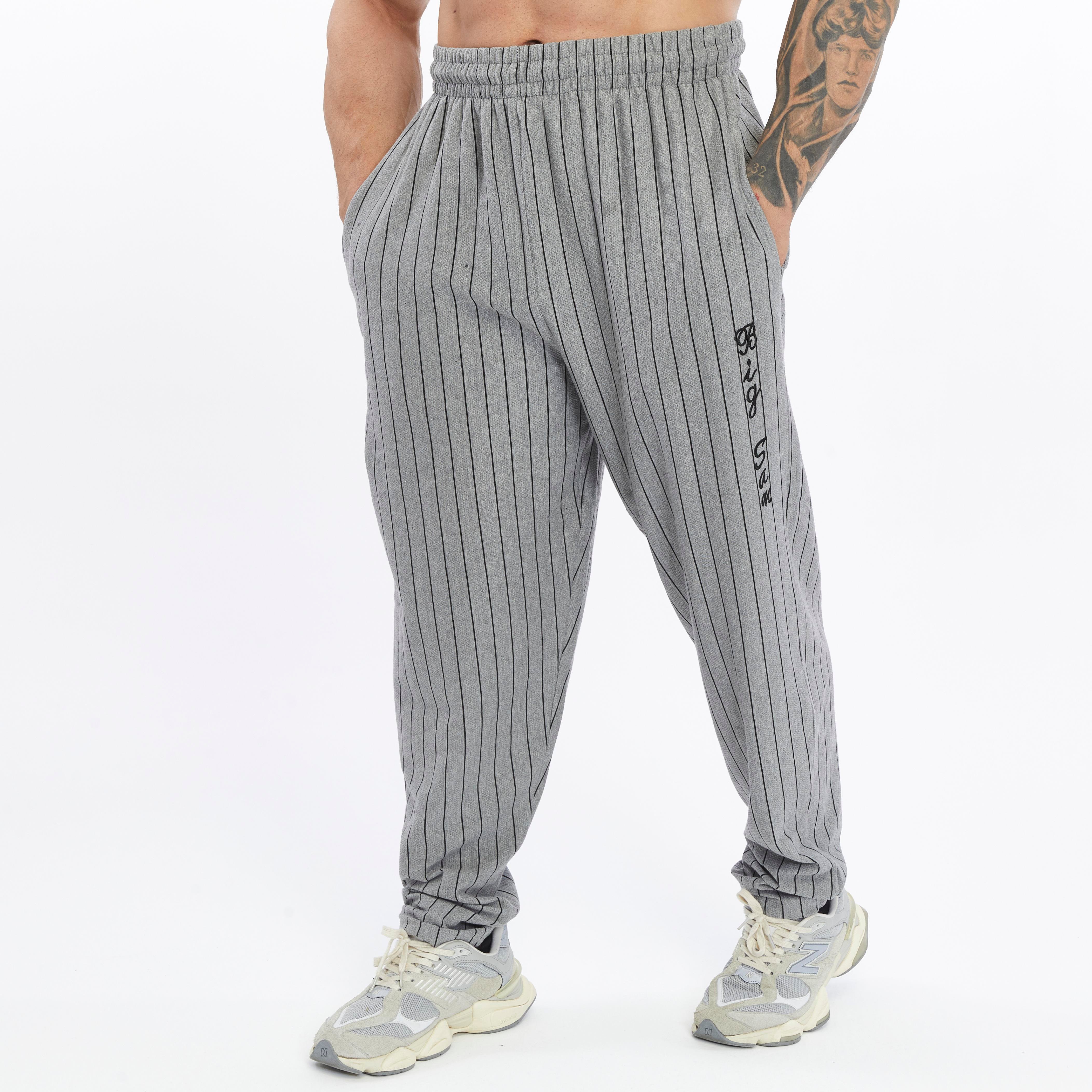 Mens Cotton Sweatpants With Drawstring Waistband Side Pockets
