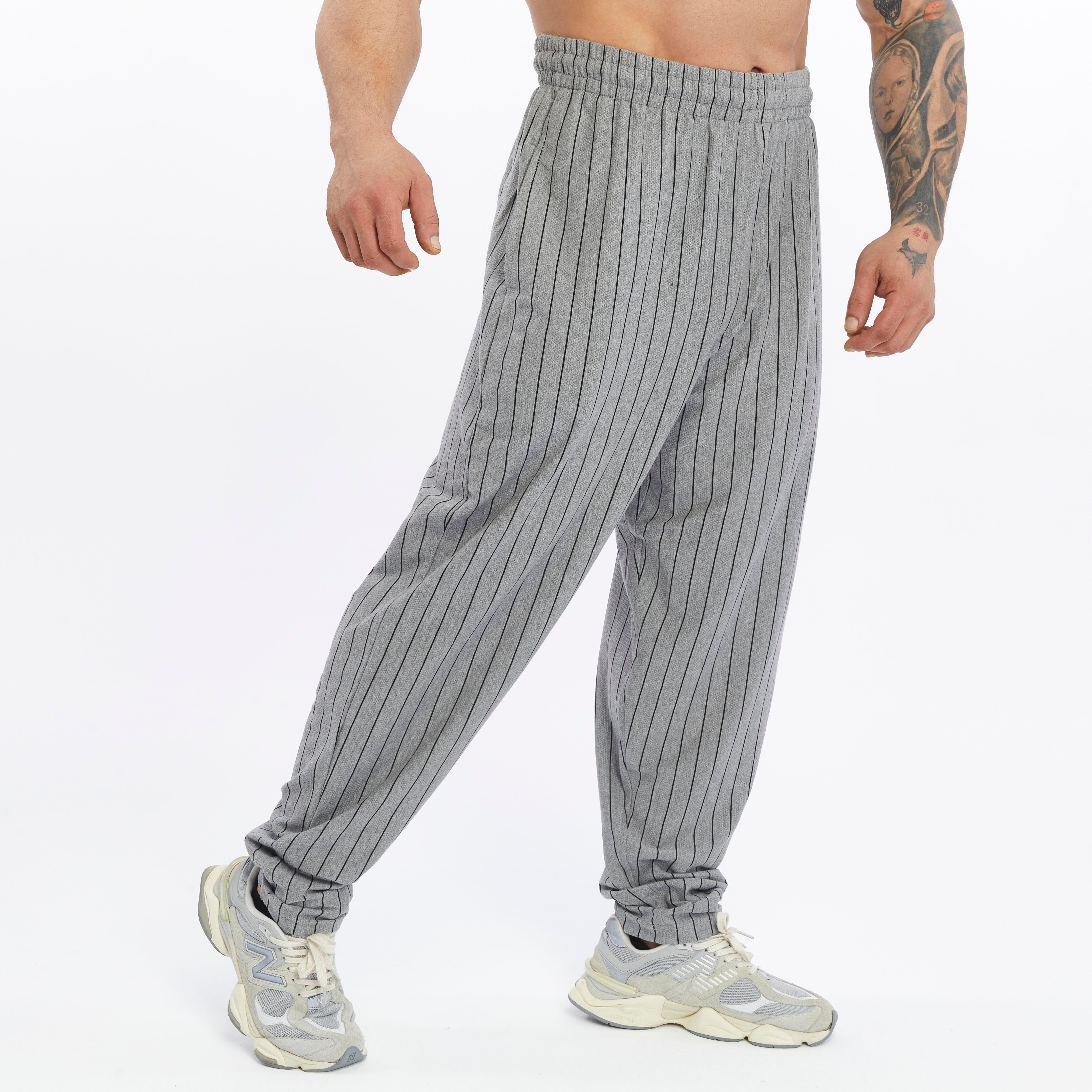 Mens Cotton Sweatpants With Drawstring Waistband Side Pockets