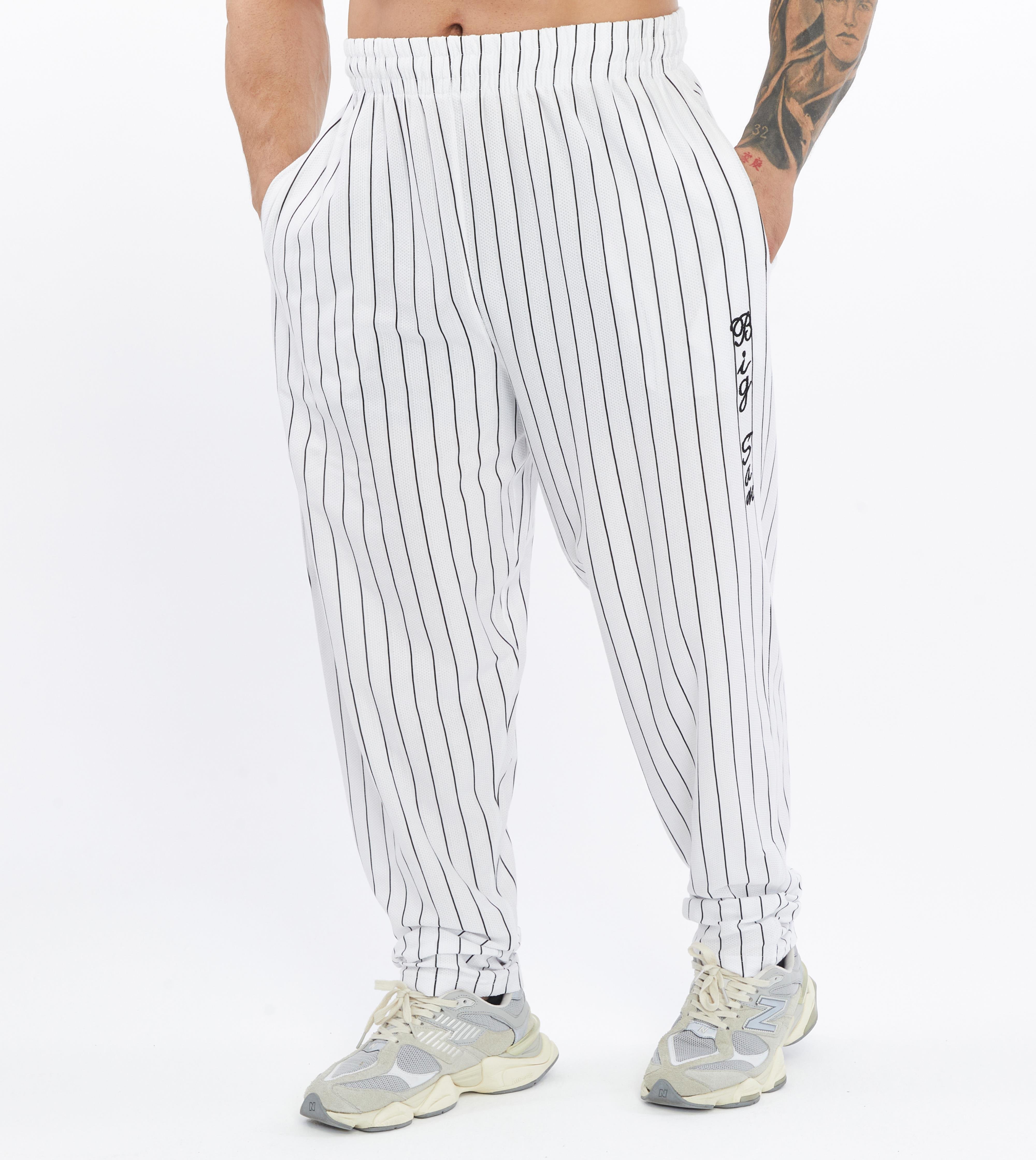 Mens Cotton Sweatpants With Drawstring Waistband Side Pockets