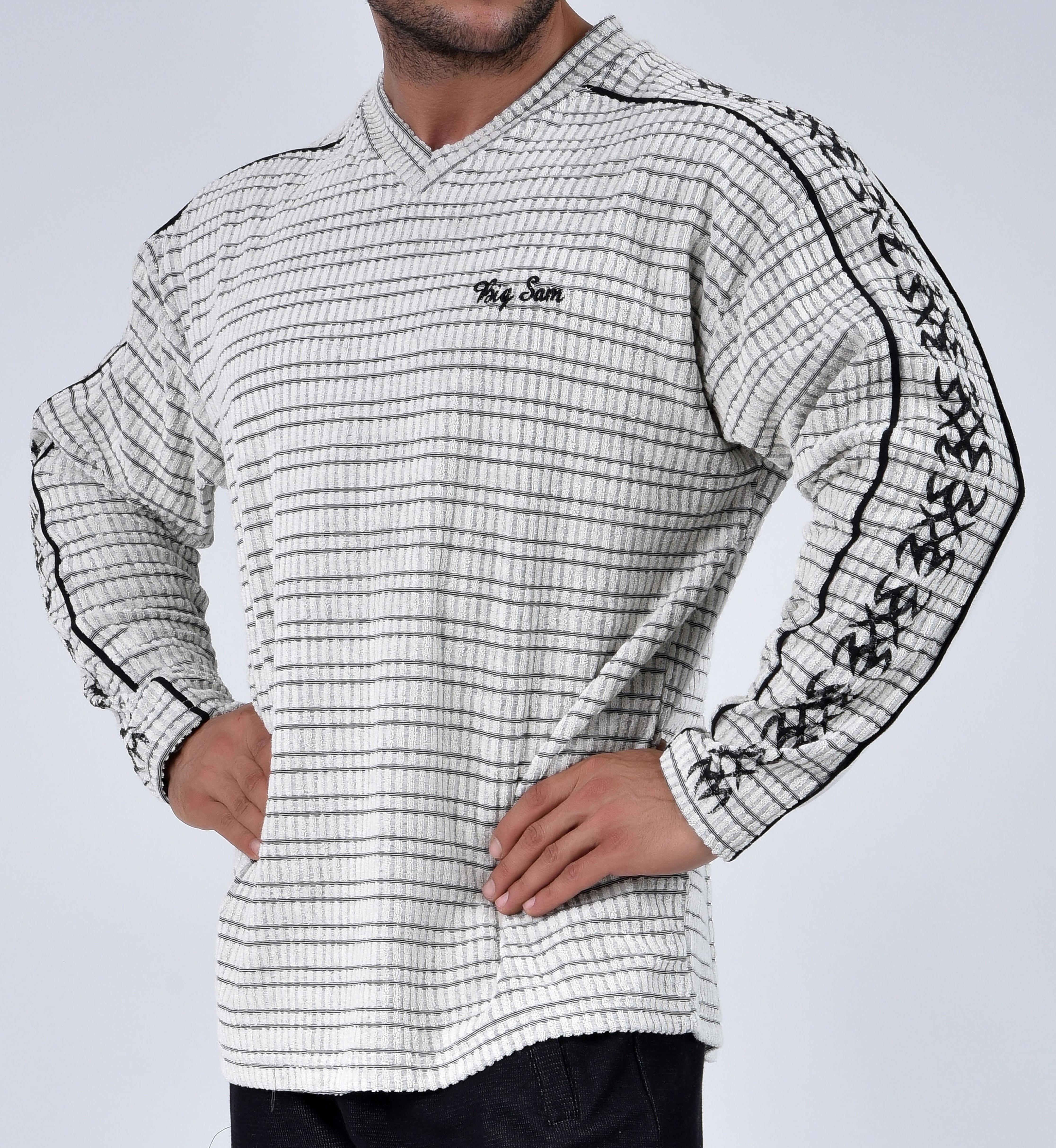 Mens Fashion Sweatshirt V-Neck