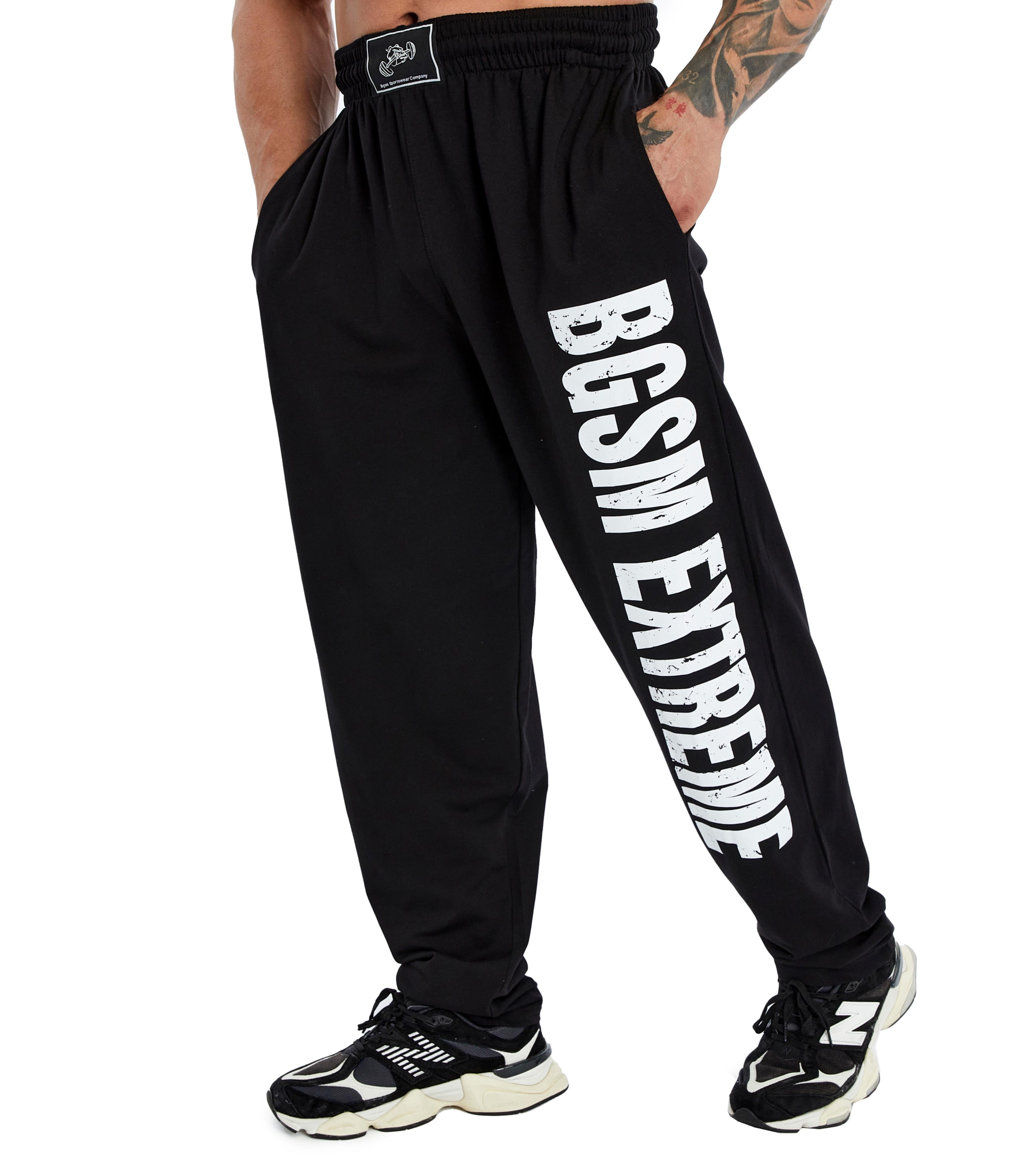 Mens Gym Pants Loose Fit Cotton Baggy Pant
