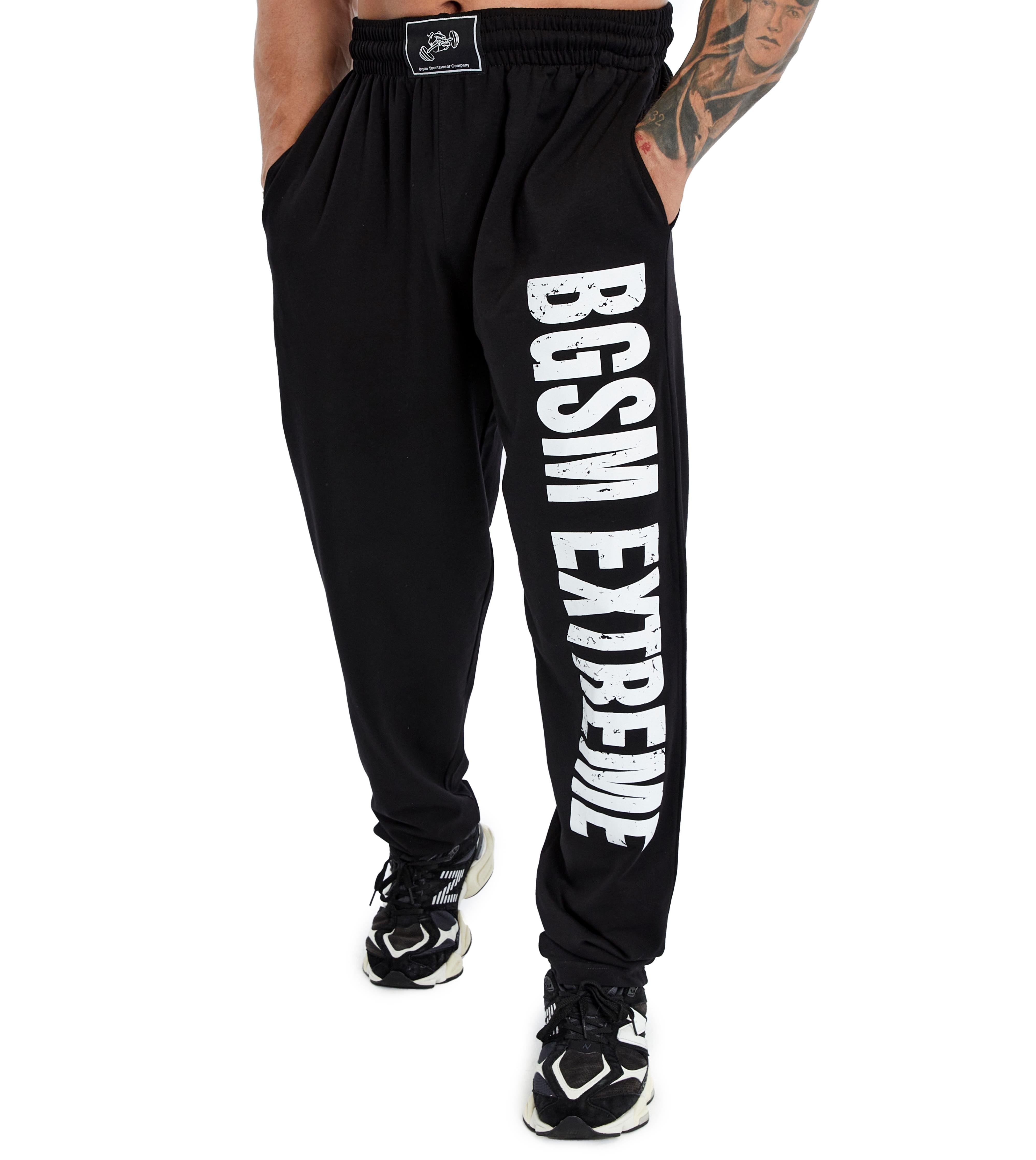 Mens Gym Pants Loose Fit Cotton Baggy Pant