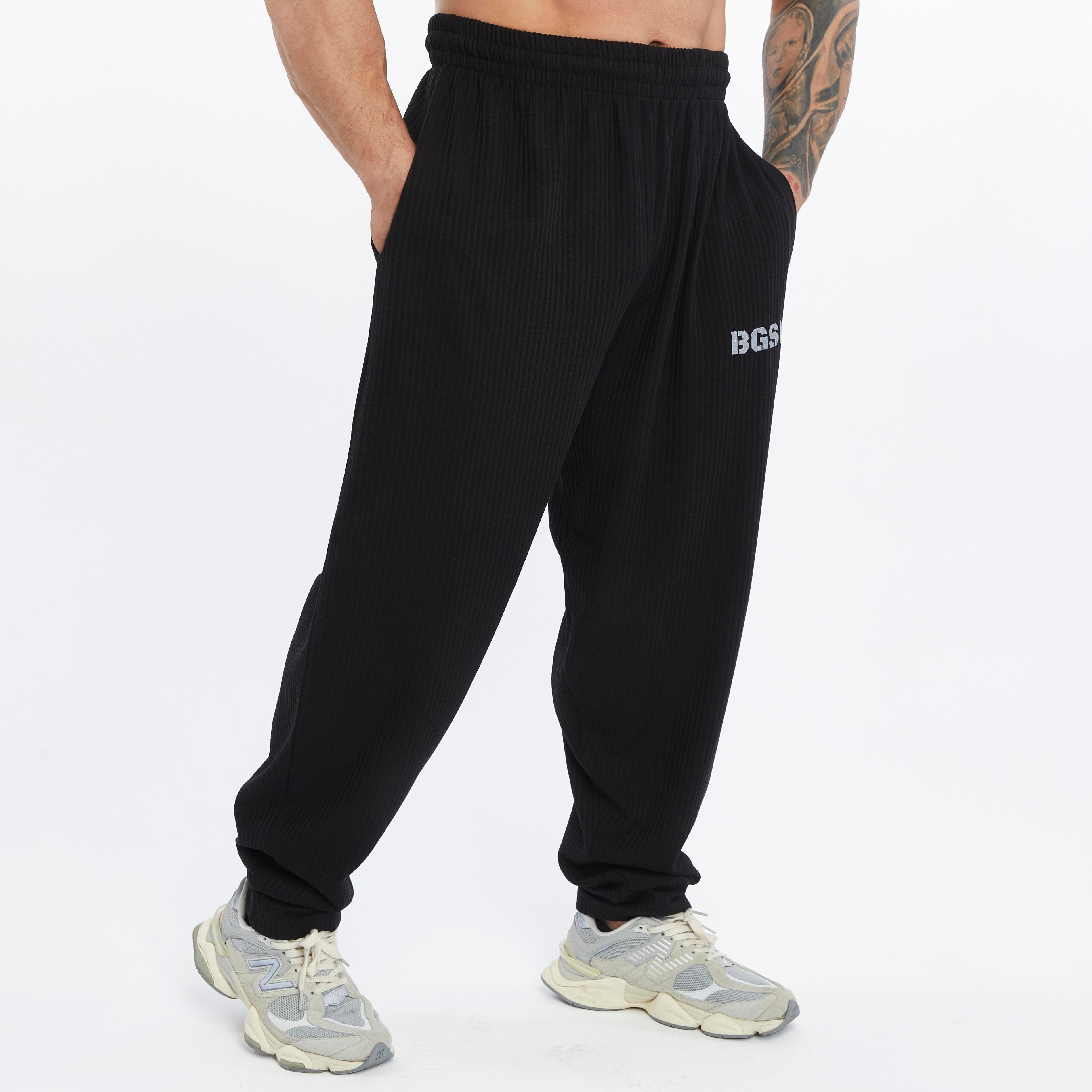 Men's Loose Fit Cotton Sweatpants with Pockets