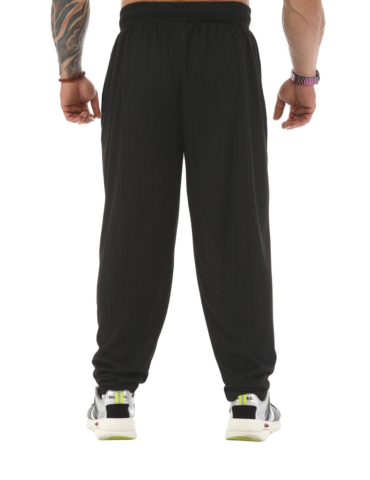 Men's Loose Fit Sweatpants Black Big Sam PNT1350