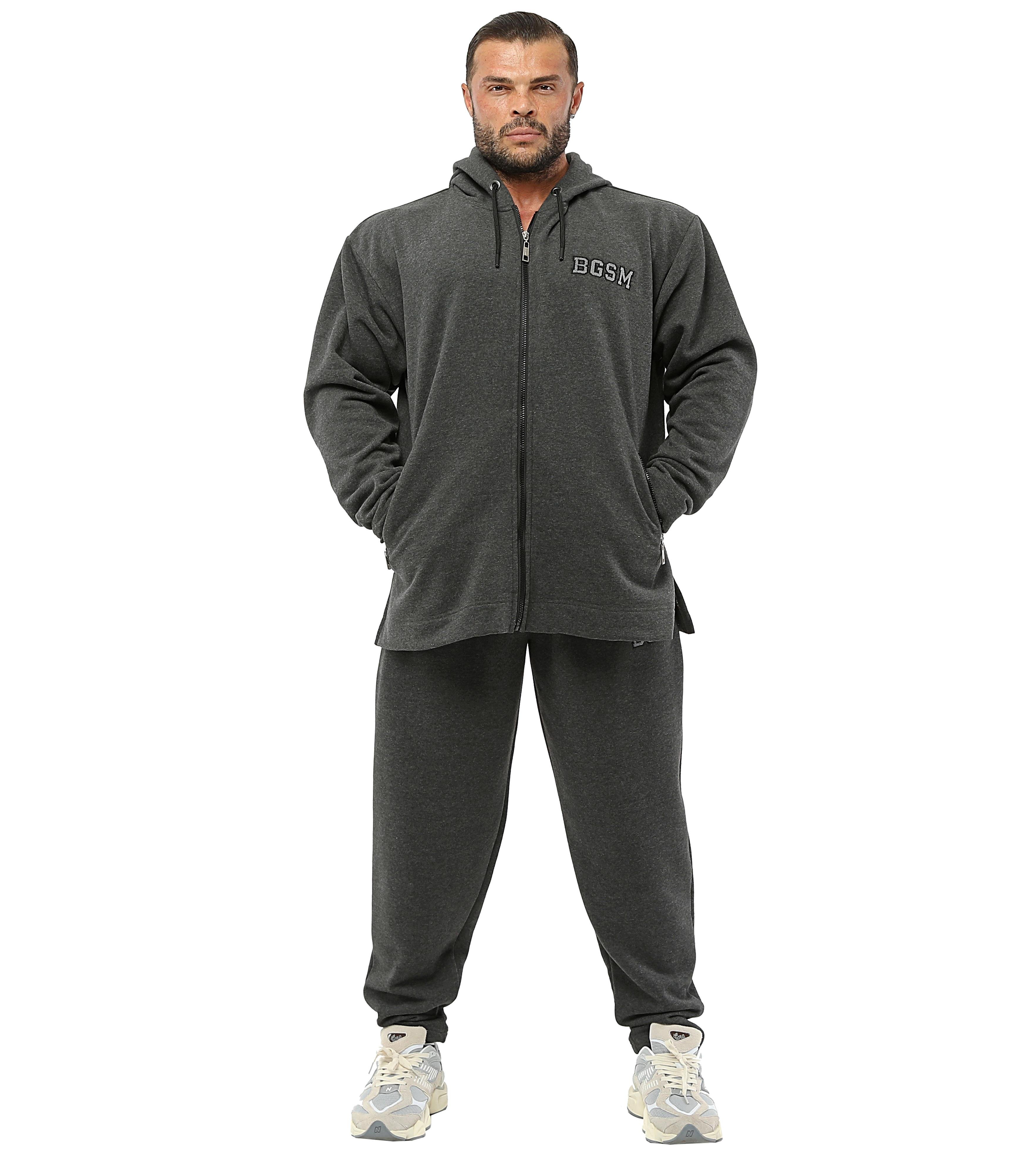 Men's Luxury Winter Sweatpants with Zippered Pockets Anthracite