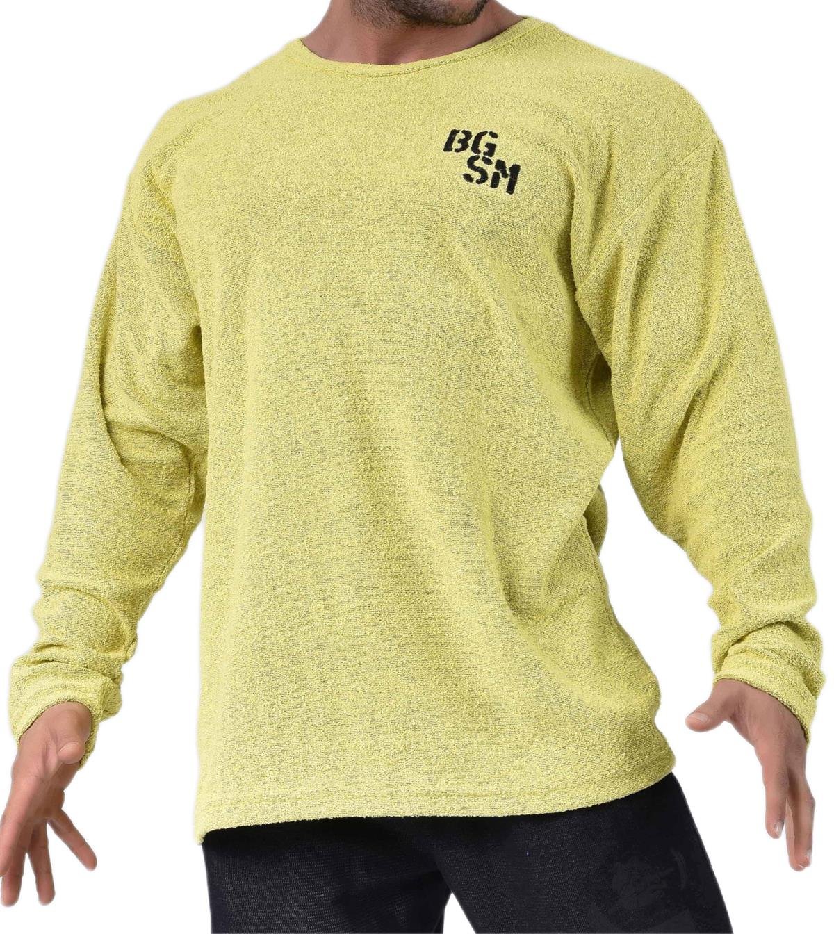 Mens Oversize Long Sleeve Towel Sweater 4715 Yellow