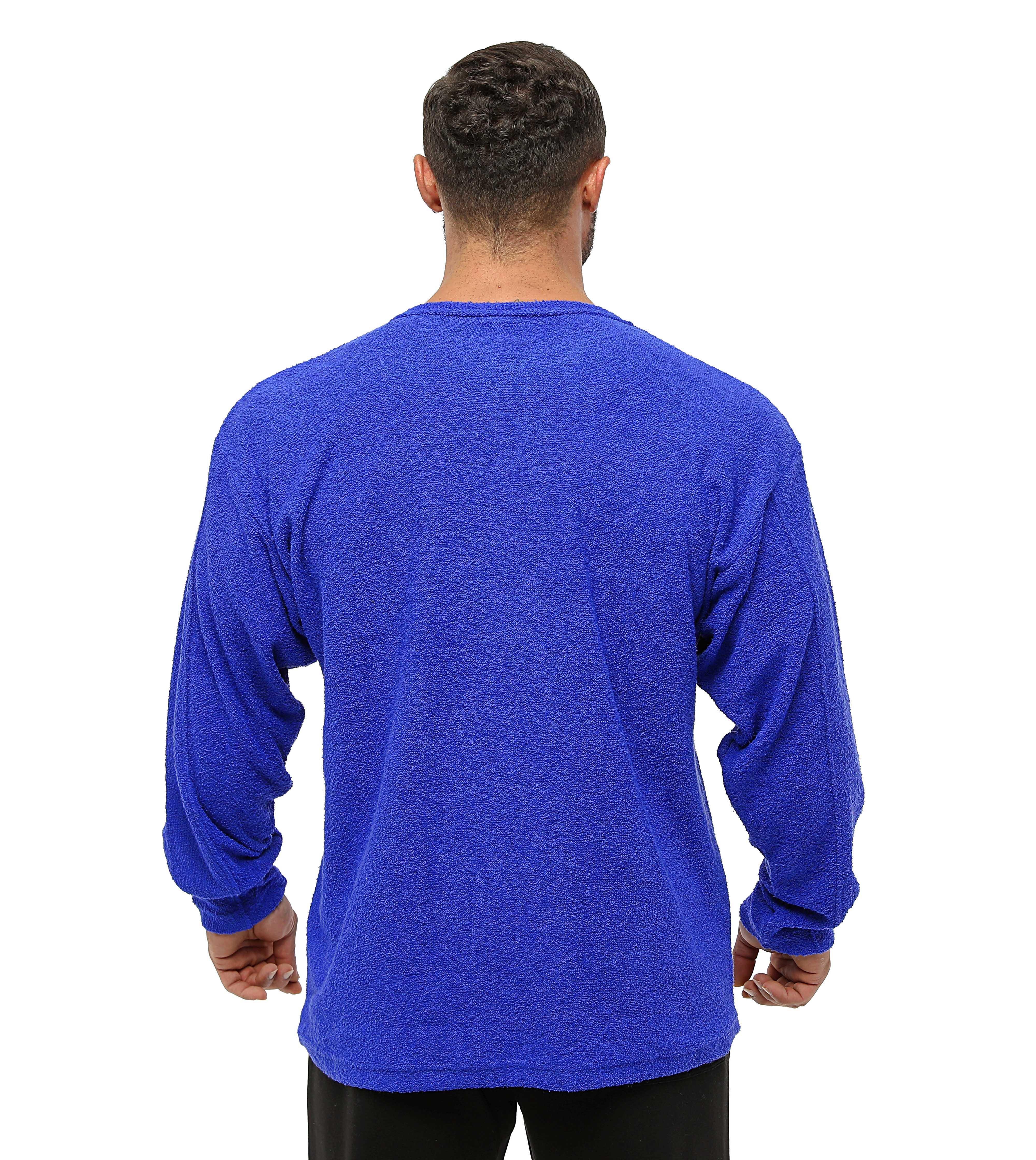 Mens Oversize Long Sleeve Towel Sweater Blue 4714