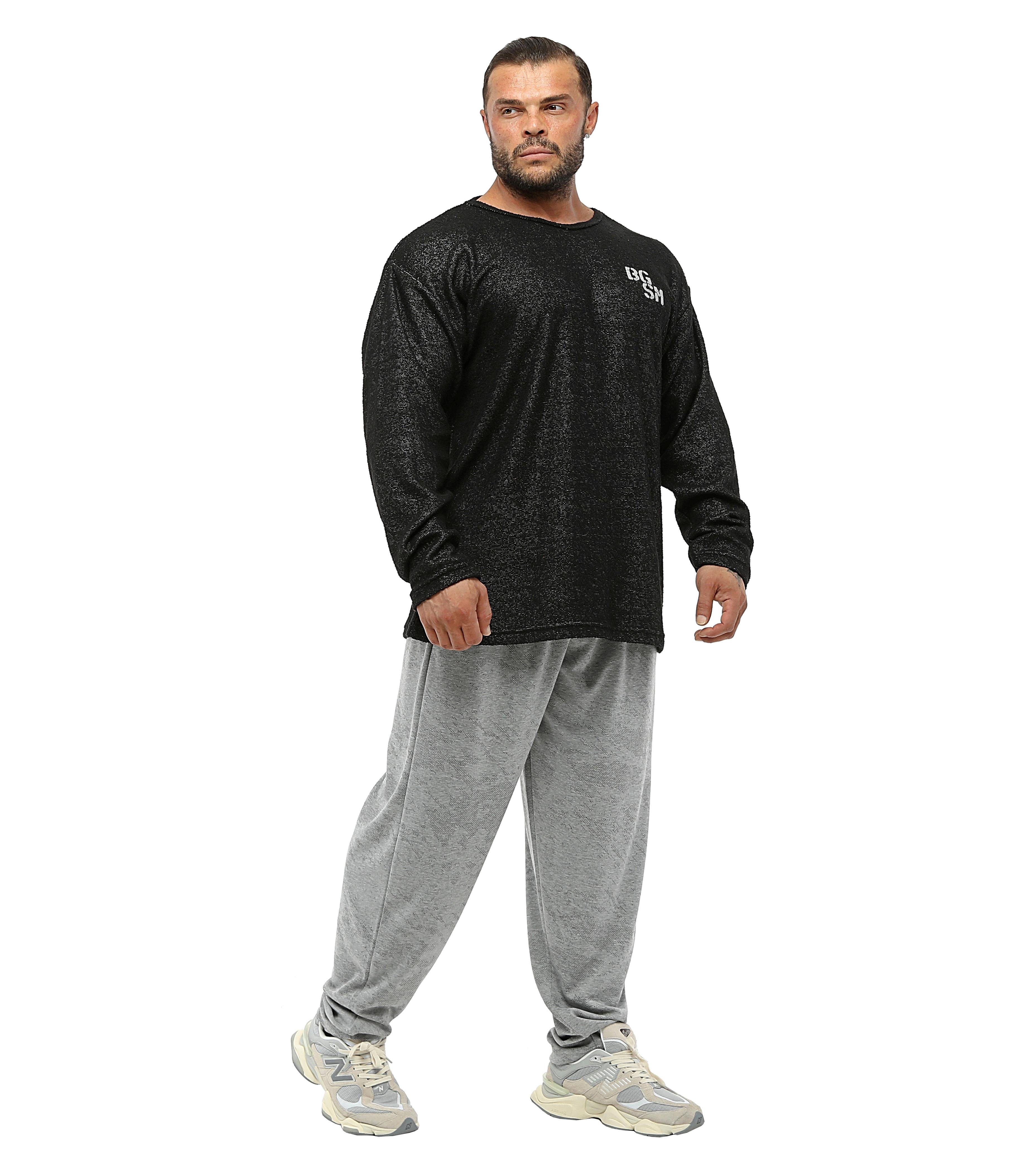 Mens Oversize Long Sleeve Towel Sweater 4716 Black