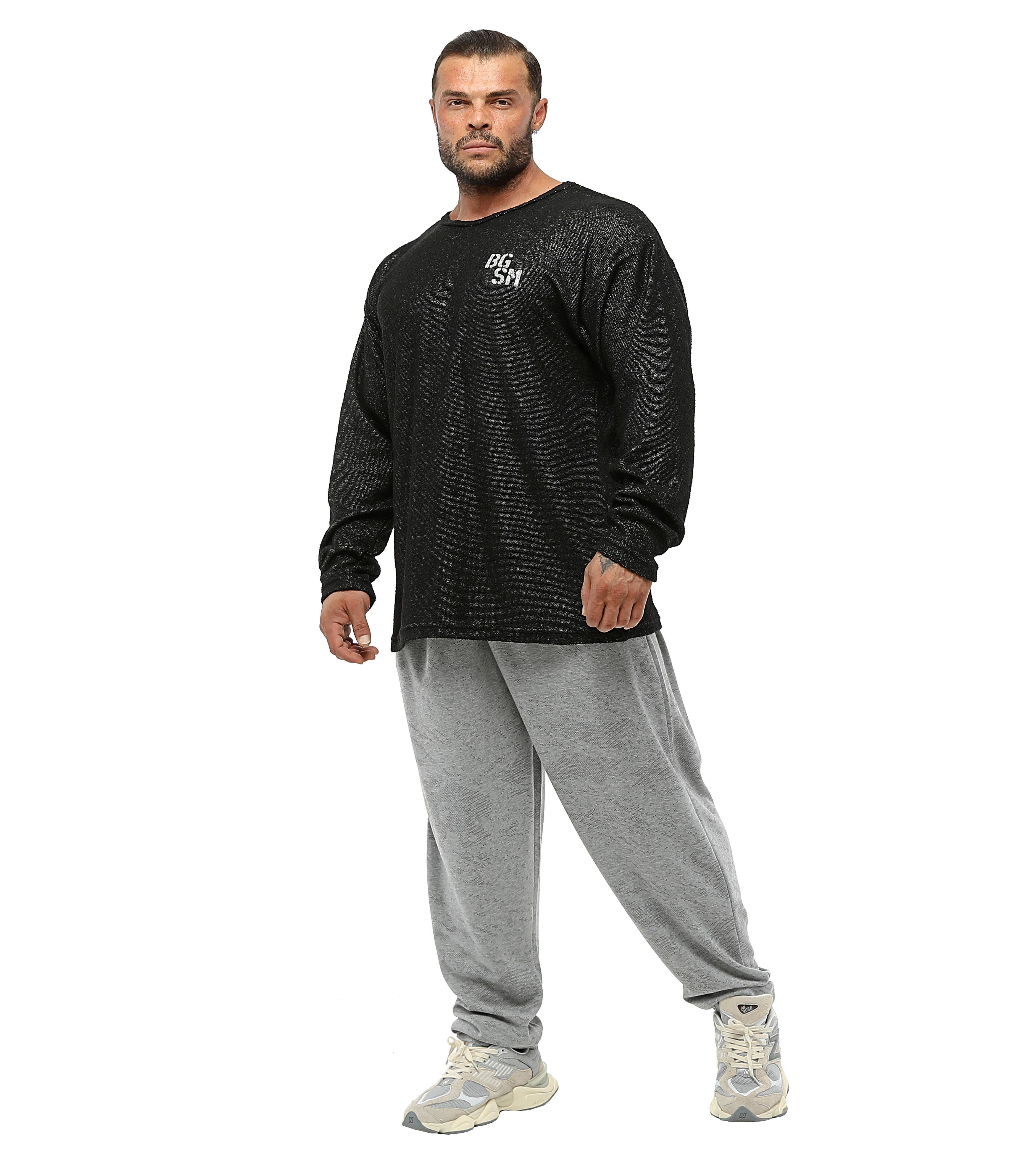 Mens Oversize Long Sleeve Towel Sweater 4716 Black