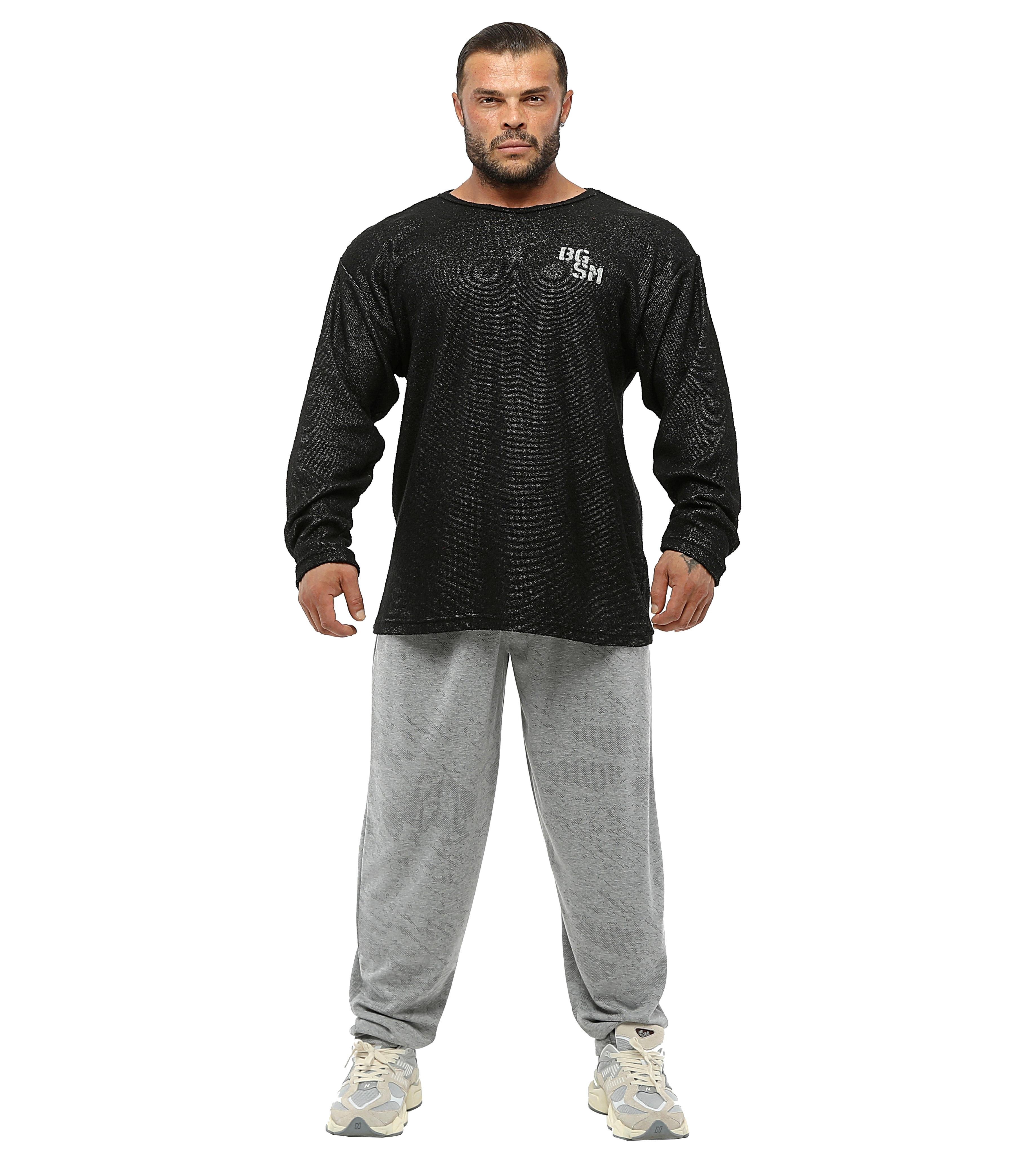 Mens Oversize Long Sleeve Towel Sweater 4716 Black