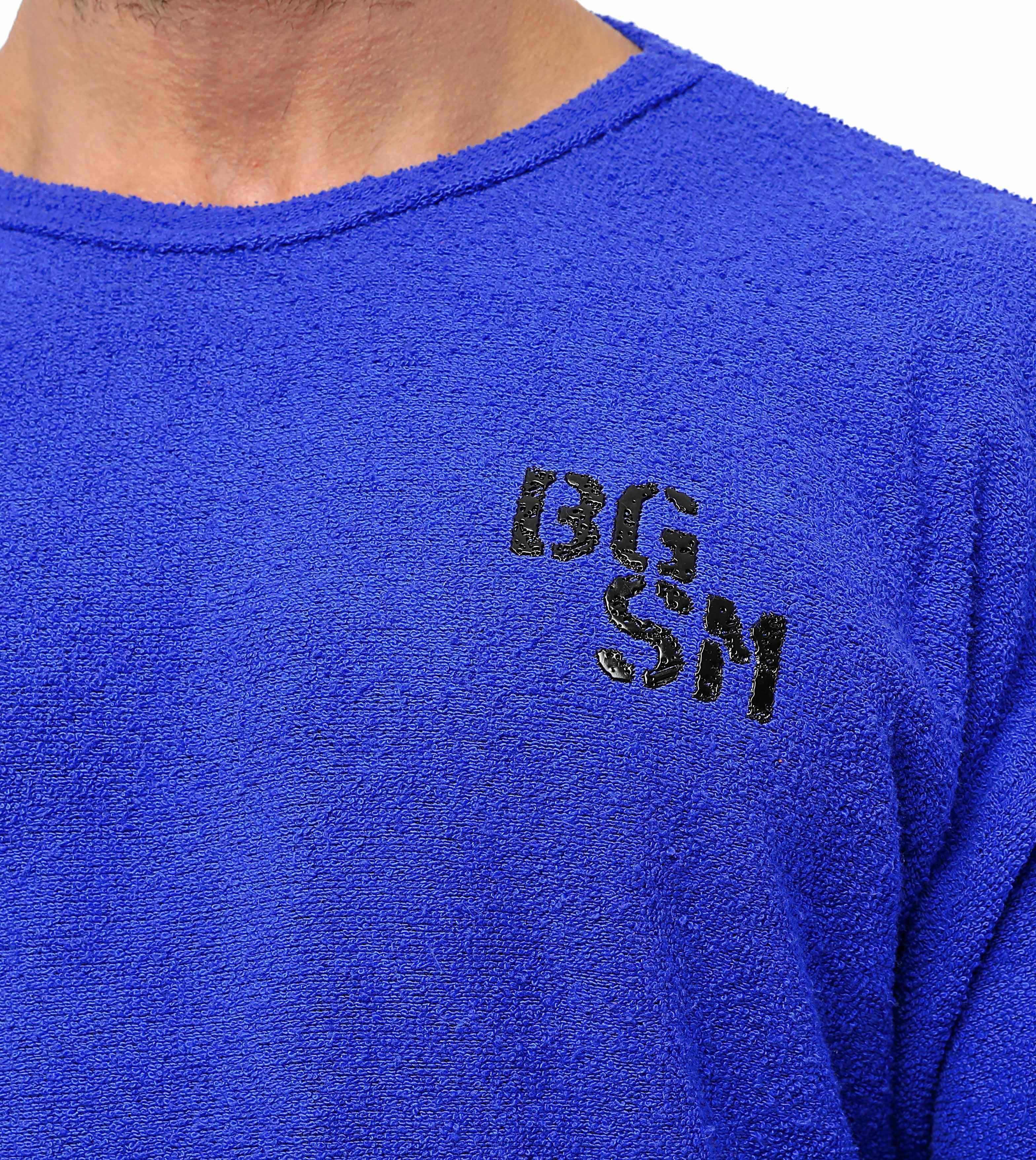 Mens Oversize Long Sleeve Towel Sweater Blue 4714