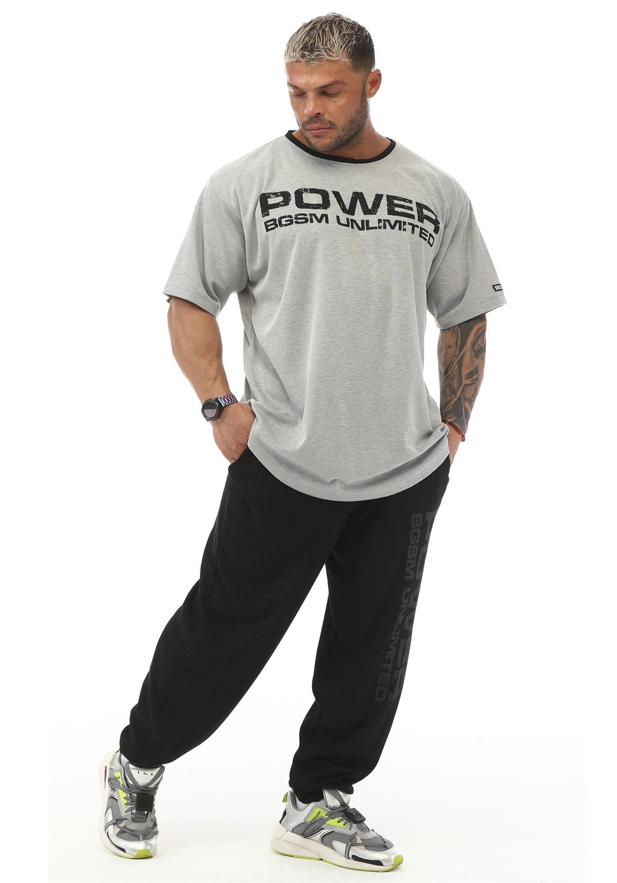 Men's Oversize Rag Top Gym T-shirt BGSM 3330 STONE