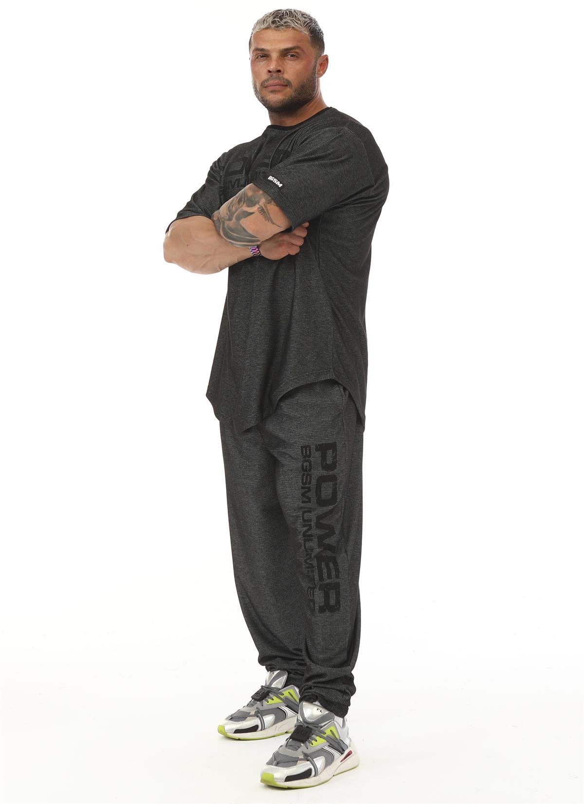Men's Oversize Rag Top Gym T-shirt BGSM 3330 ANTHRACITE