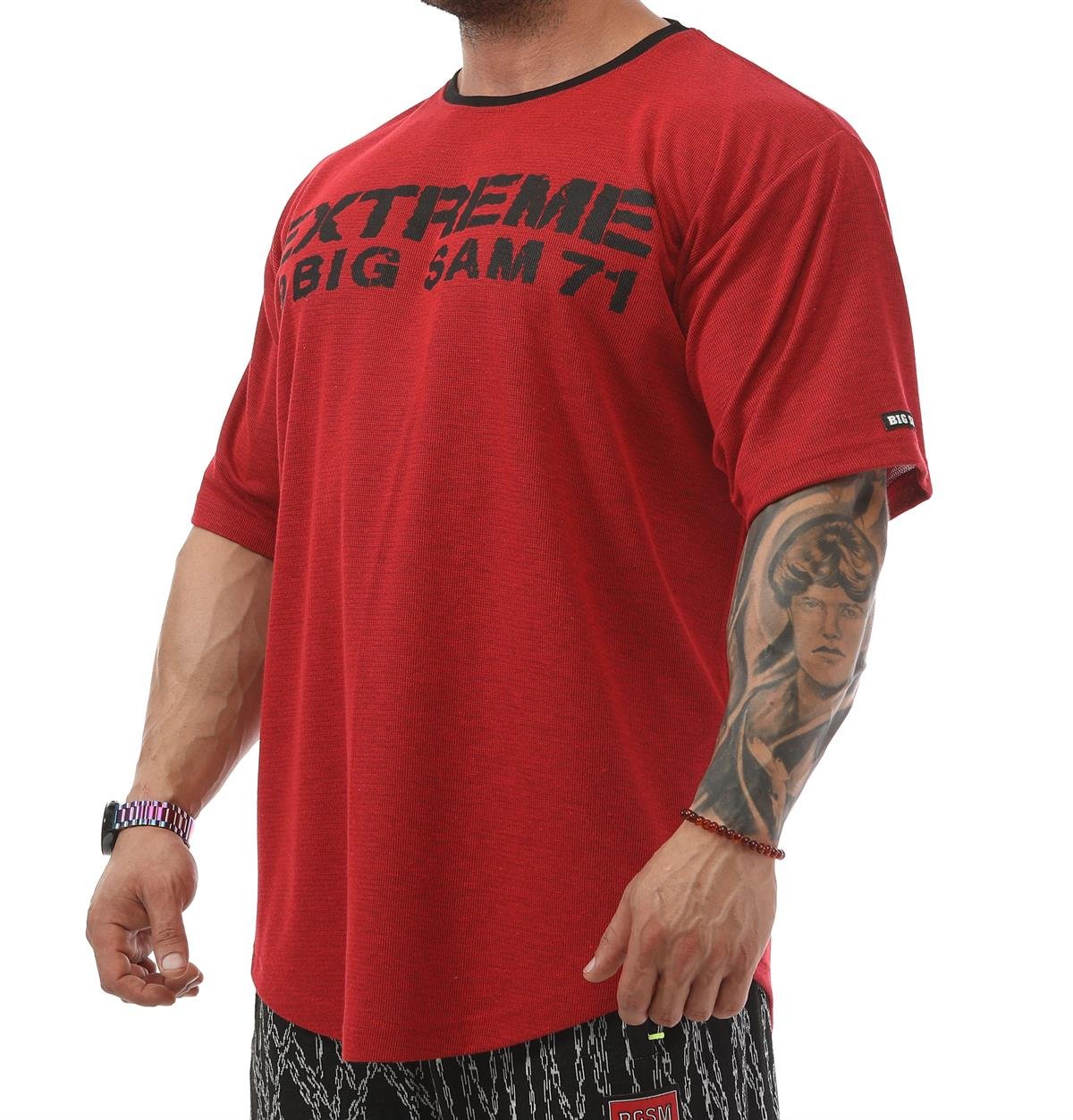 Men's Oversize Rag Top Gym T-shirt BGSM 3330 BURGUNDY