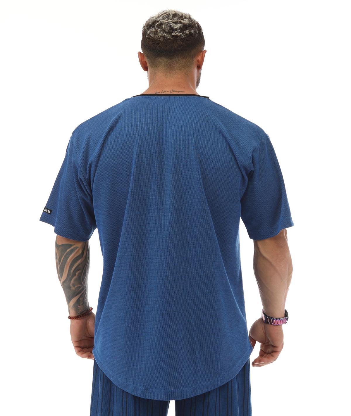 Men's Oversize Rag Top Gym T-shirt BGSM 3330 BLUE