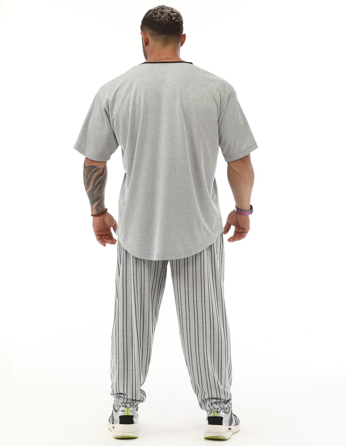 Men's Oversize Rag Top Gym T-shirt BGSM 3330 STONE