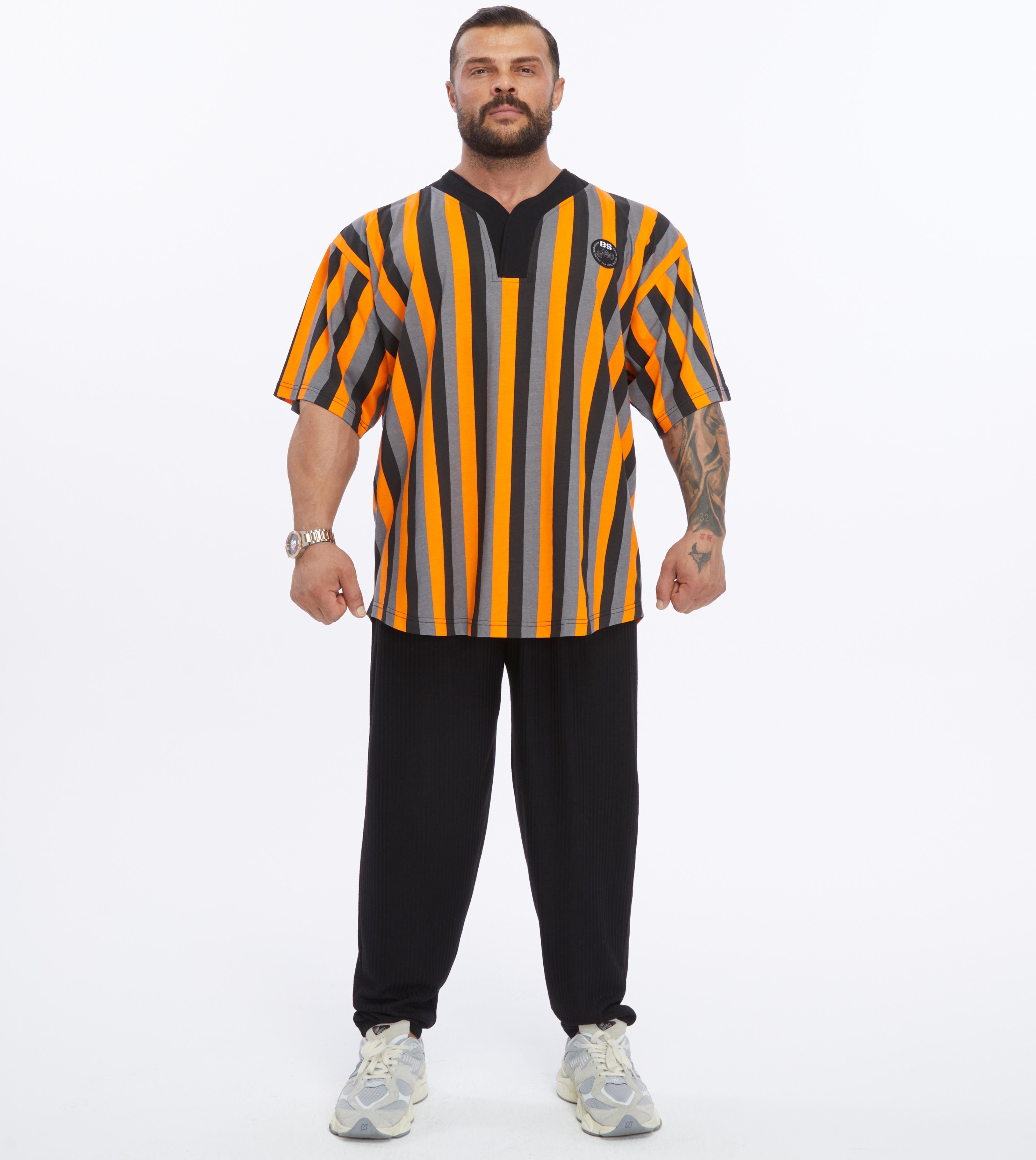 Mens Oversize Rag Top Striped Cotton T-shirt