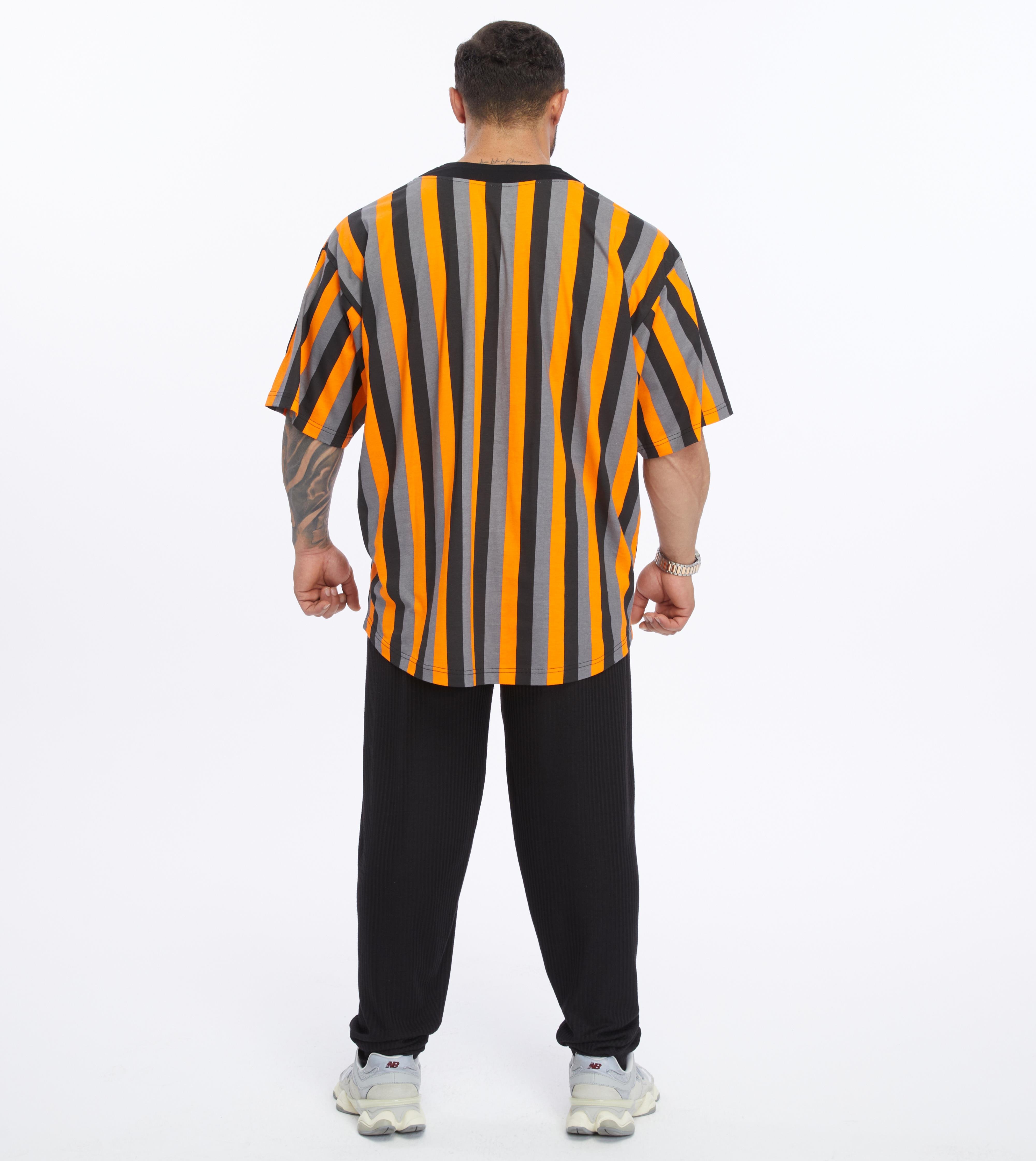 Mens Oversize Rag Top Striped Cotton T-shirt