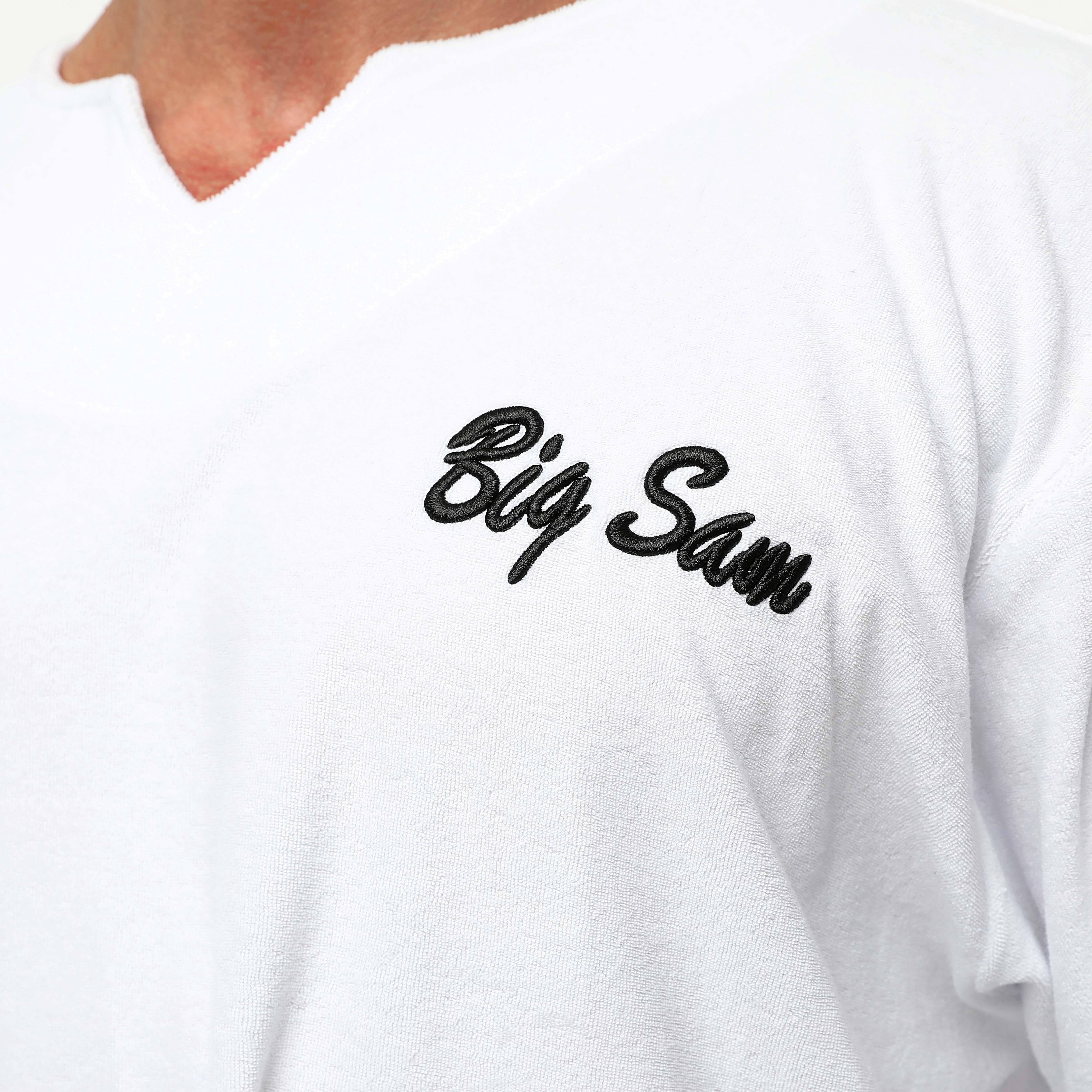 Men's Oversize Rag Top White Towel Fabric T-shirt Big Sam 3342-White