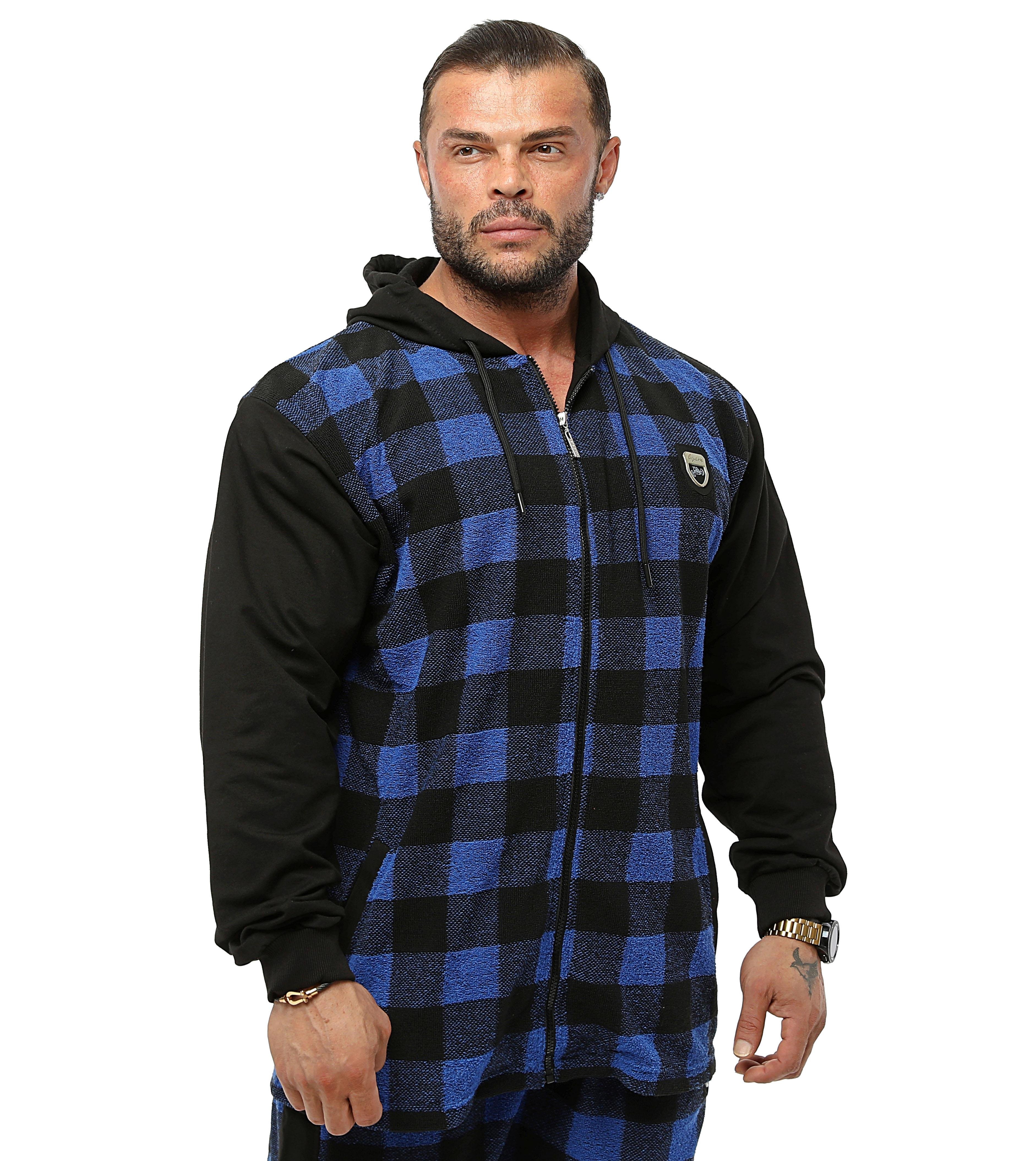 Mens Oversize Sportive Towel Jacket Winter Zippered Hoodie