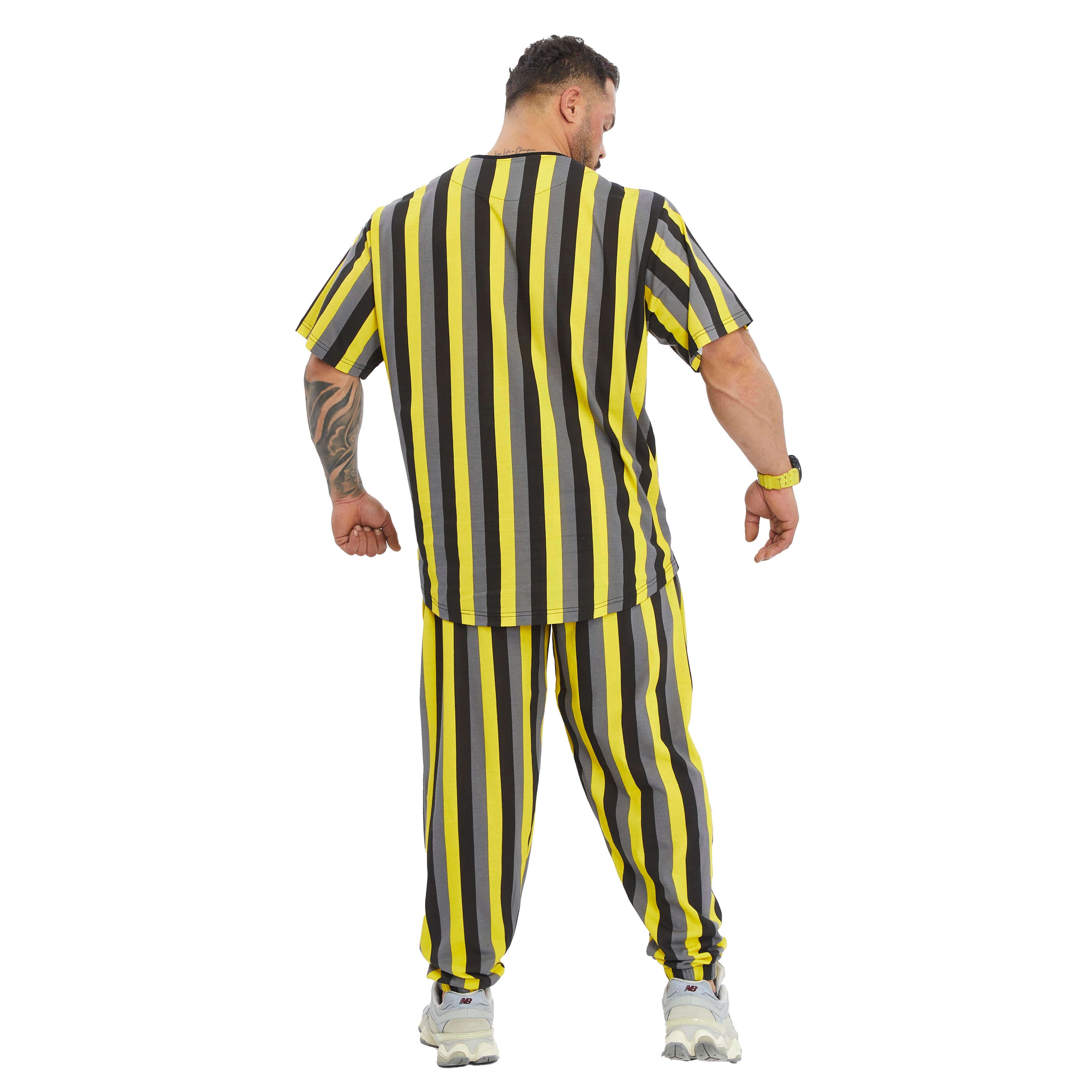 Mens Oversize Striped Cooton Gym Shirt Rag Top