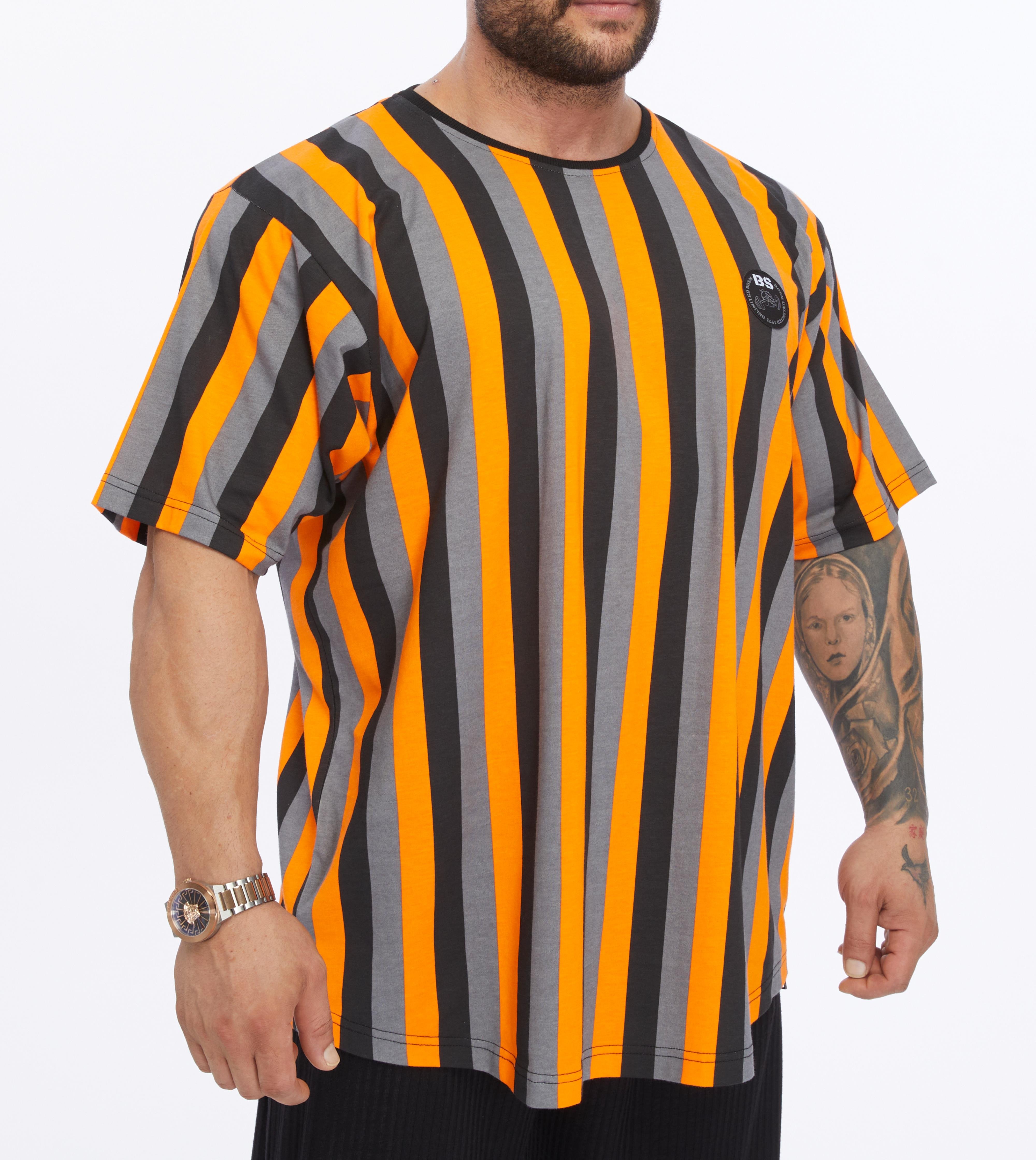 Mens Oversize Striped Cooton Gym Shirt Rag Top