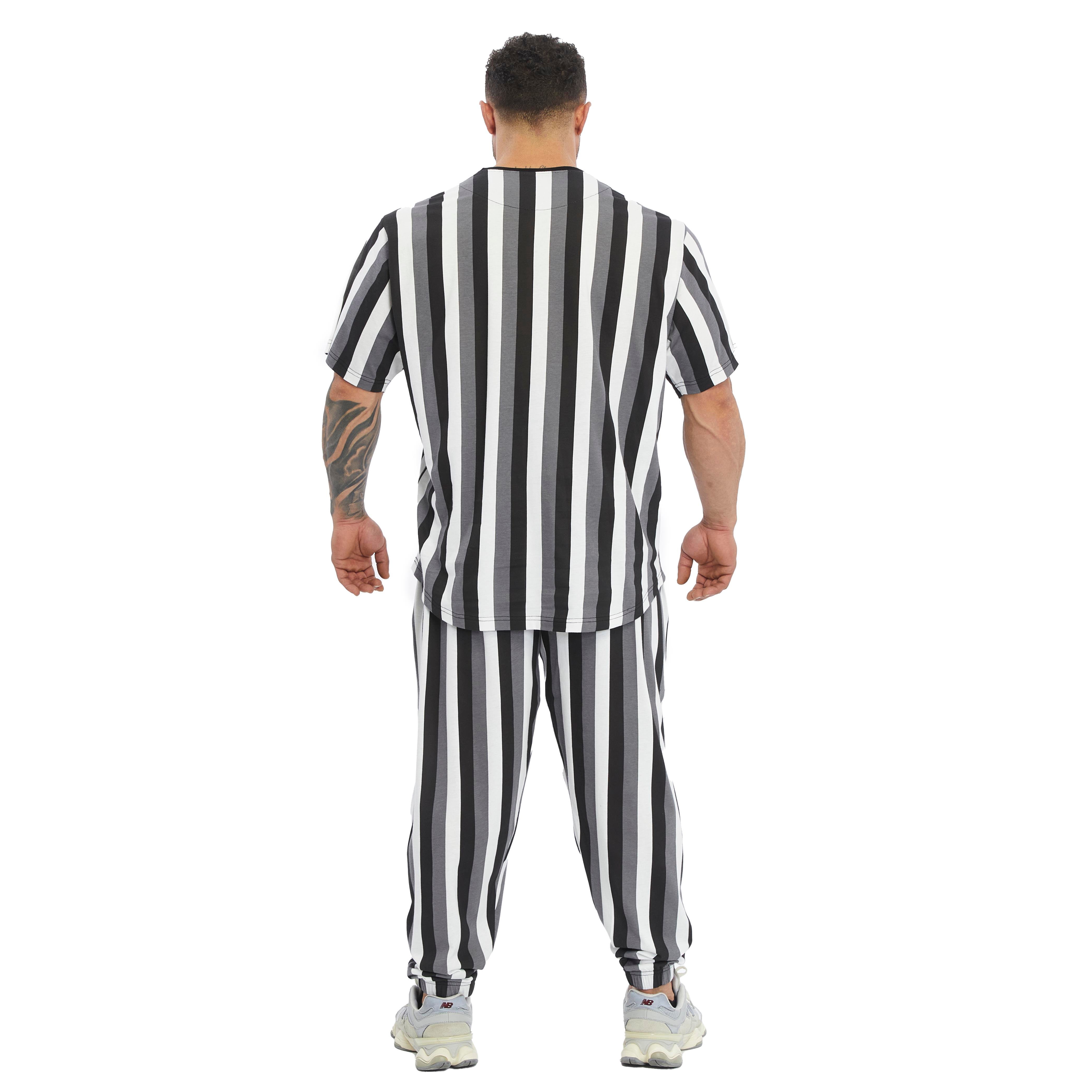 Mens Oversize Striped Cooton Gym Shirt Rag Top