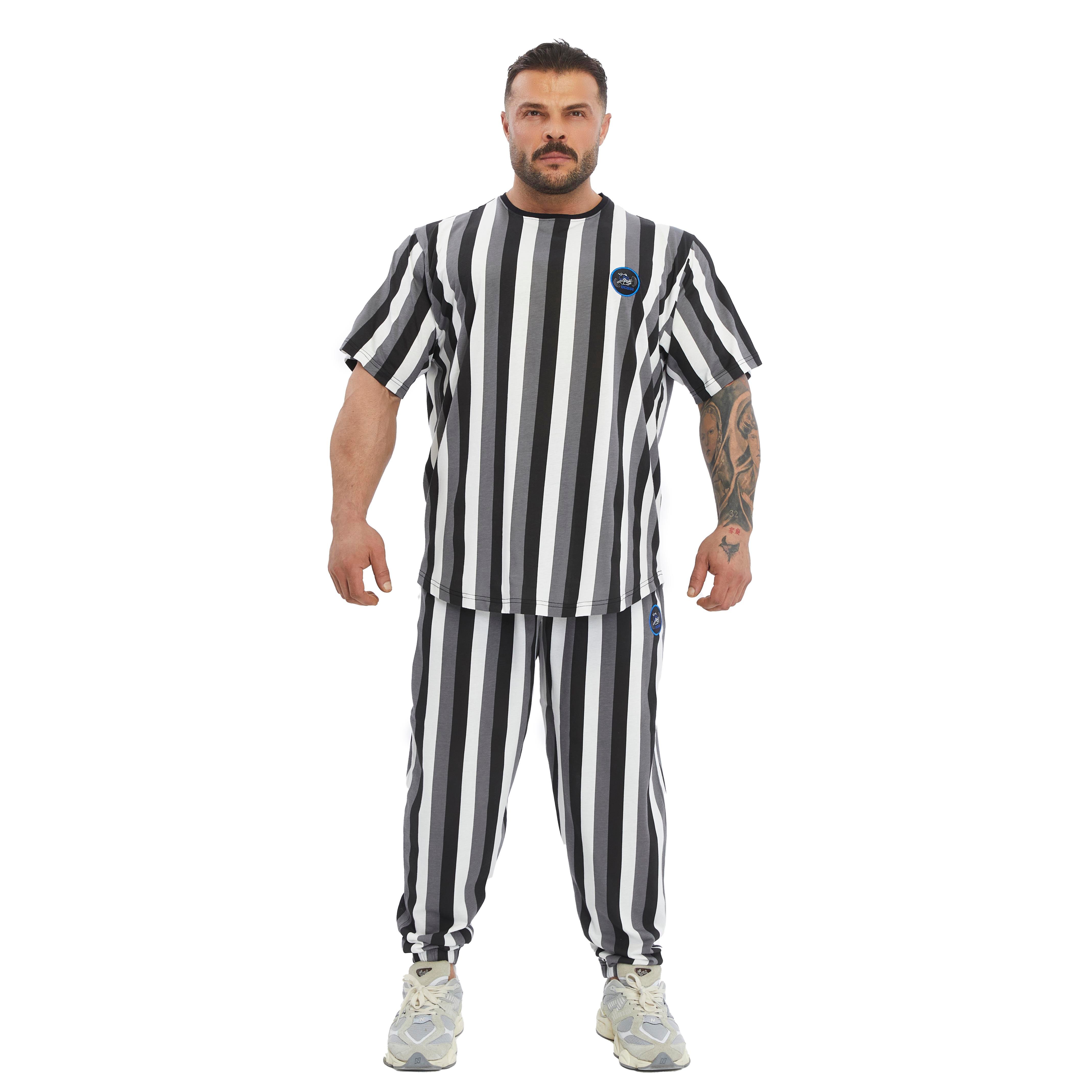 Mens Oversize Striped Cooton Gym Shirt Rag Top