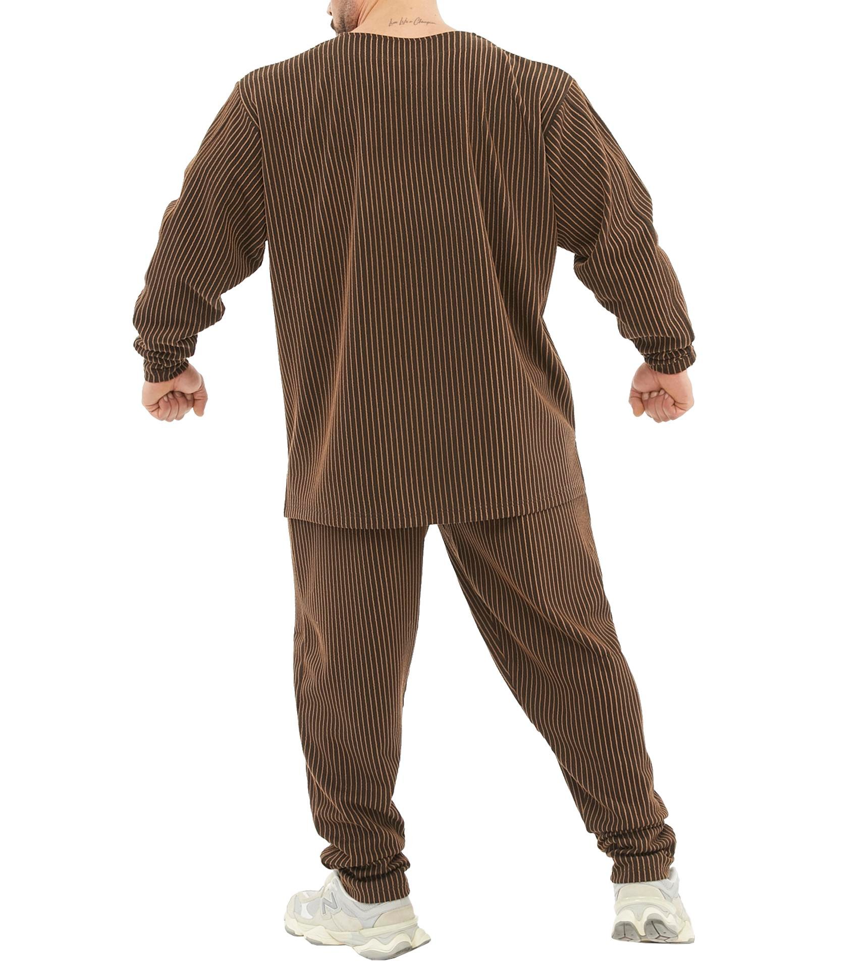 Men's Oversize Striped Winter Sweatshirt