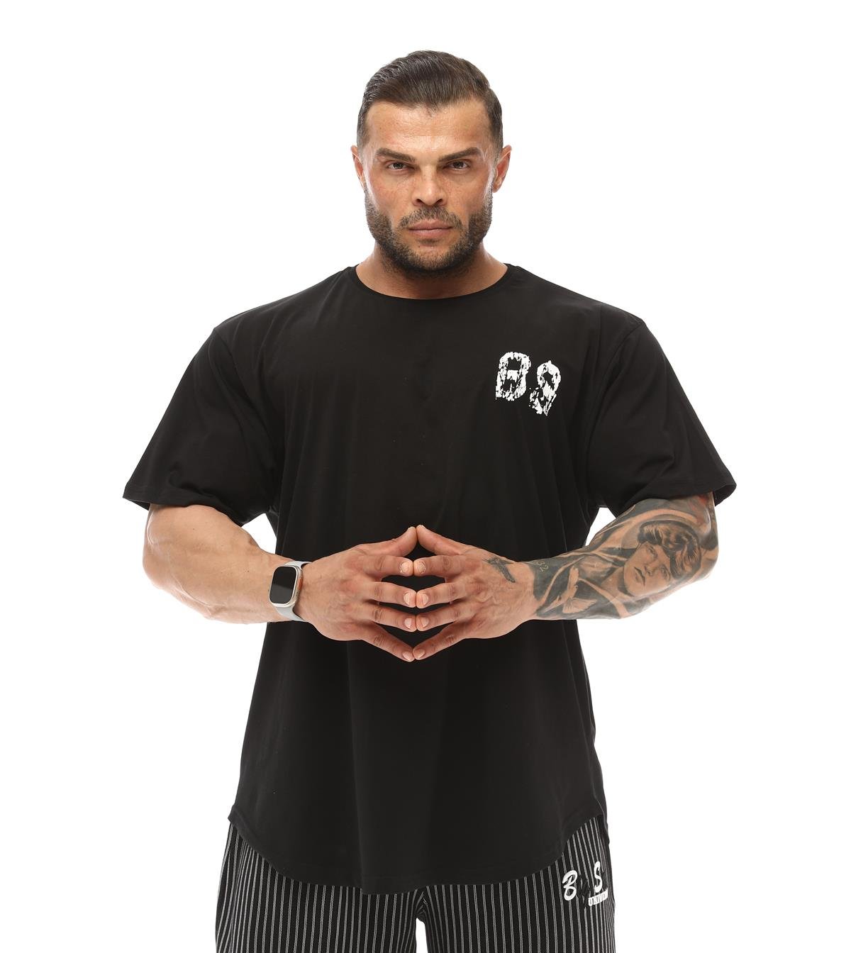 Men's Oversize T-shirt Big Sam 3340 Black-White