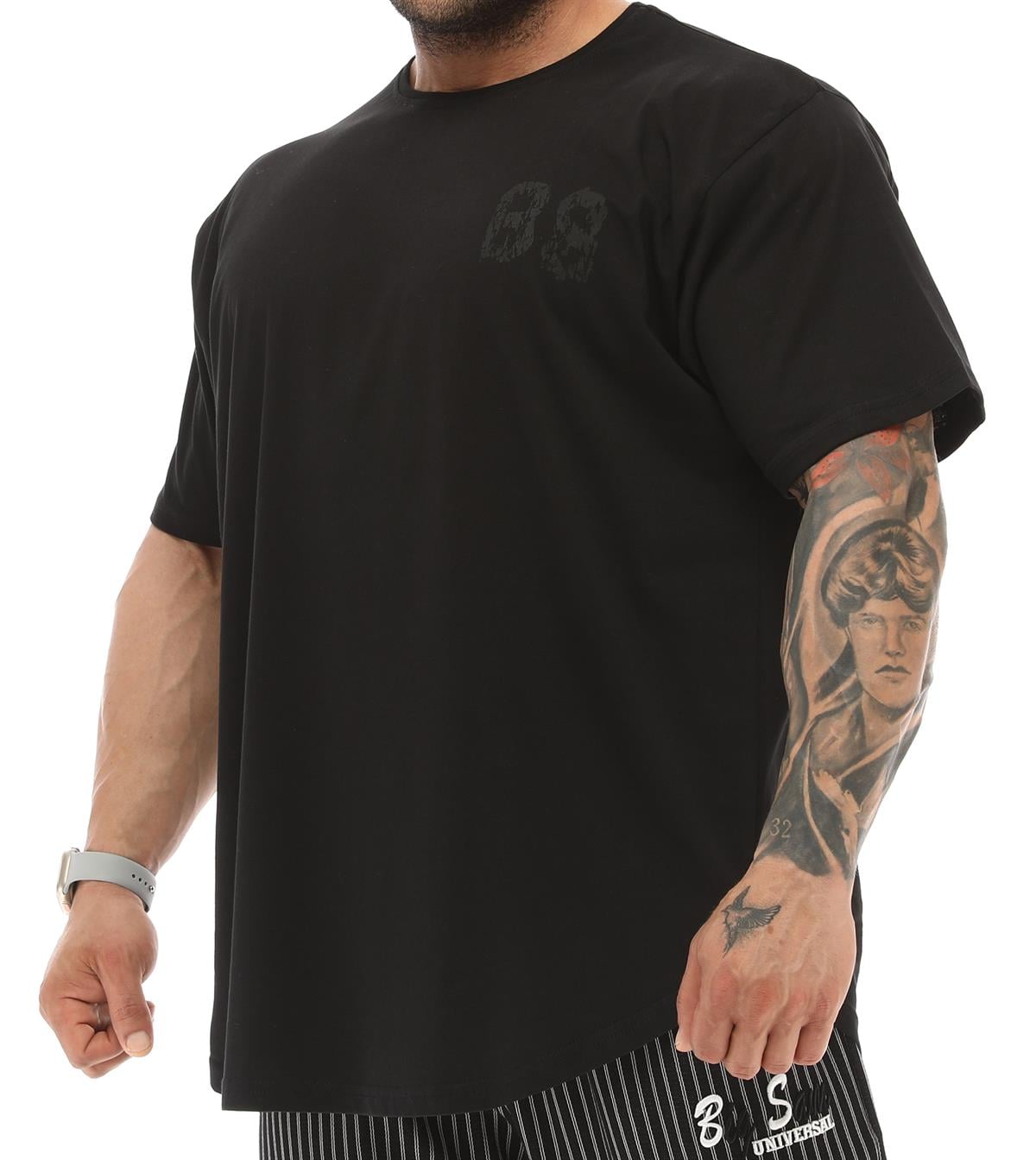 Men's Oversize T-shirt Big Sam 3340 Black-Black