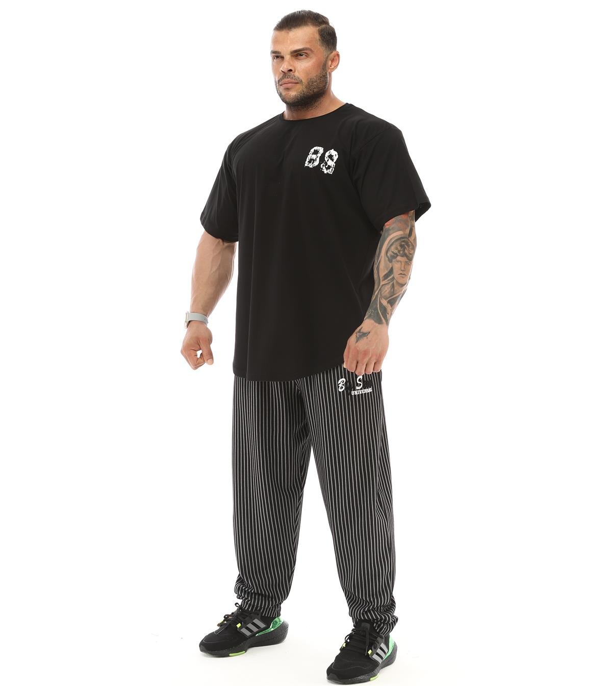 Men's Oversize T-shirt Big Sam 3340 Black-White