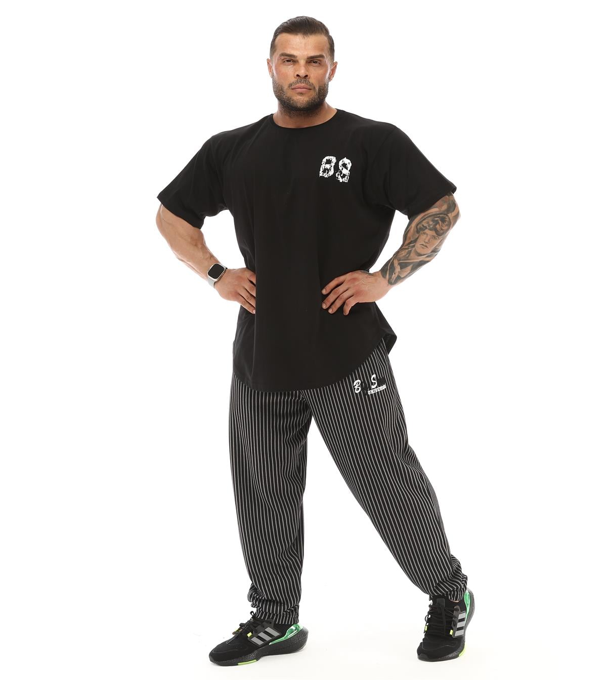 Men's Oversize T-shirt Big Sam 3340 Black-White