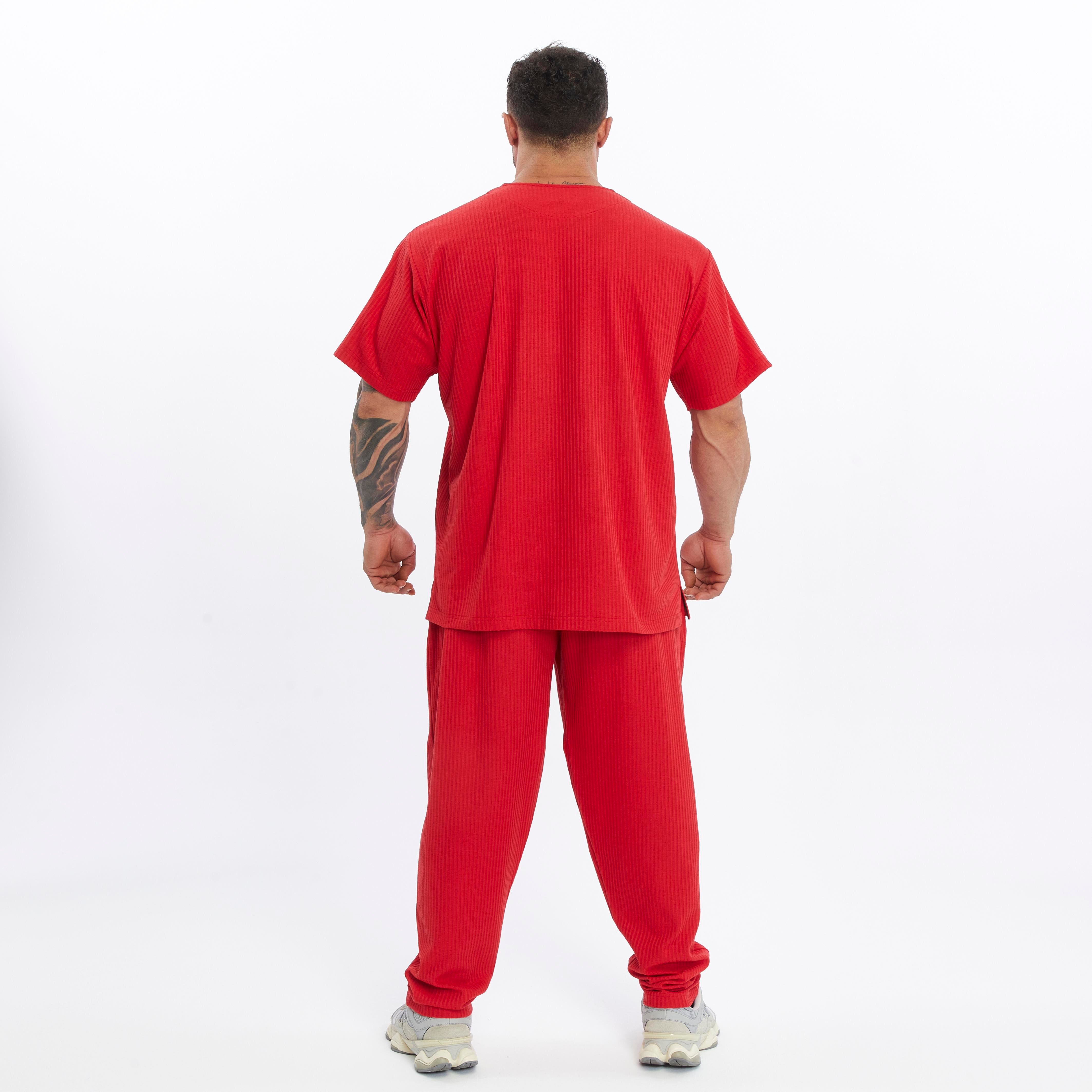 Mens Oversize T-shirt Cotton Lace Up Training Rag Top