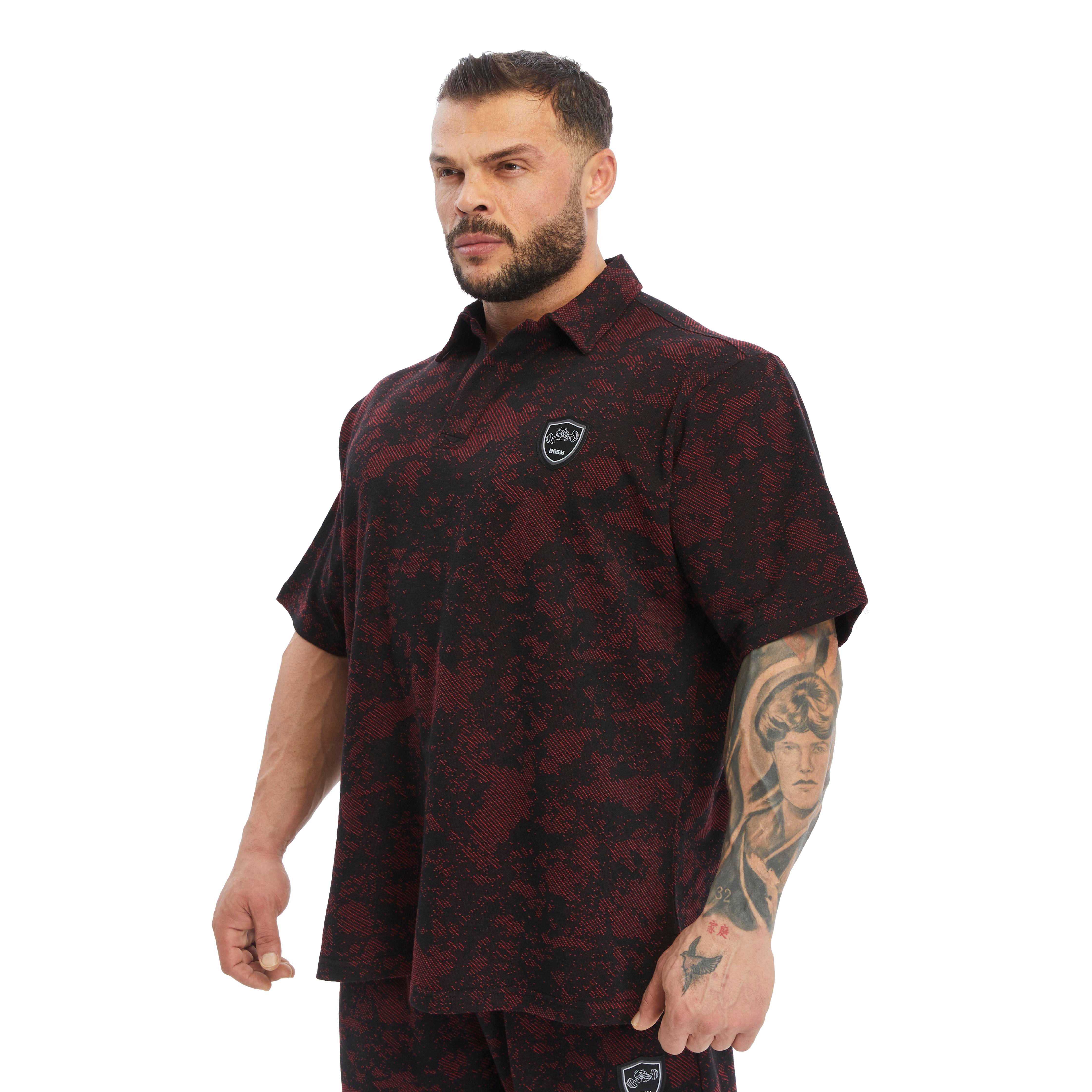 Men's Oversize Technic Camo Polo T-shirt