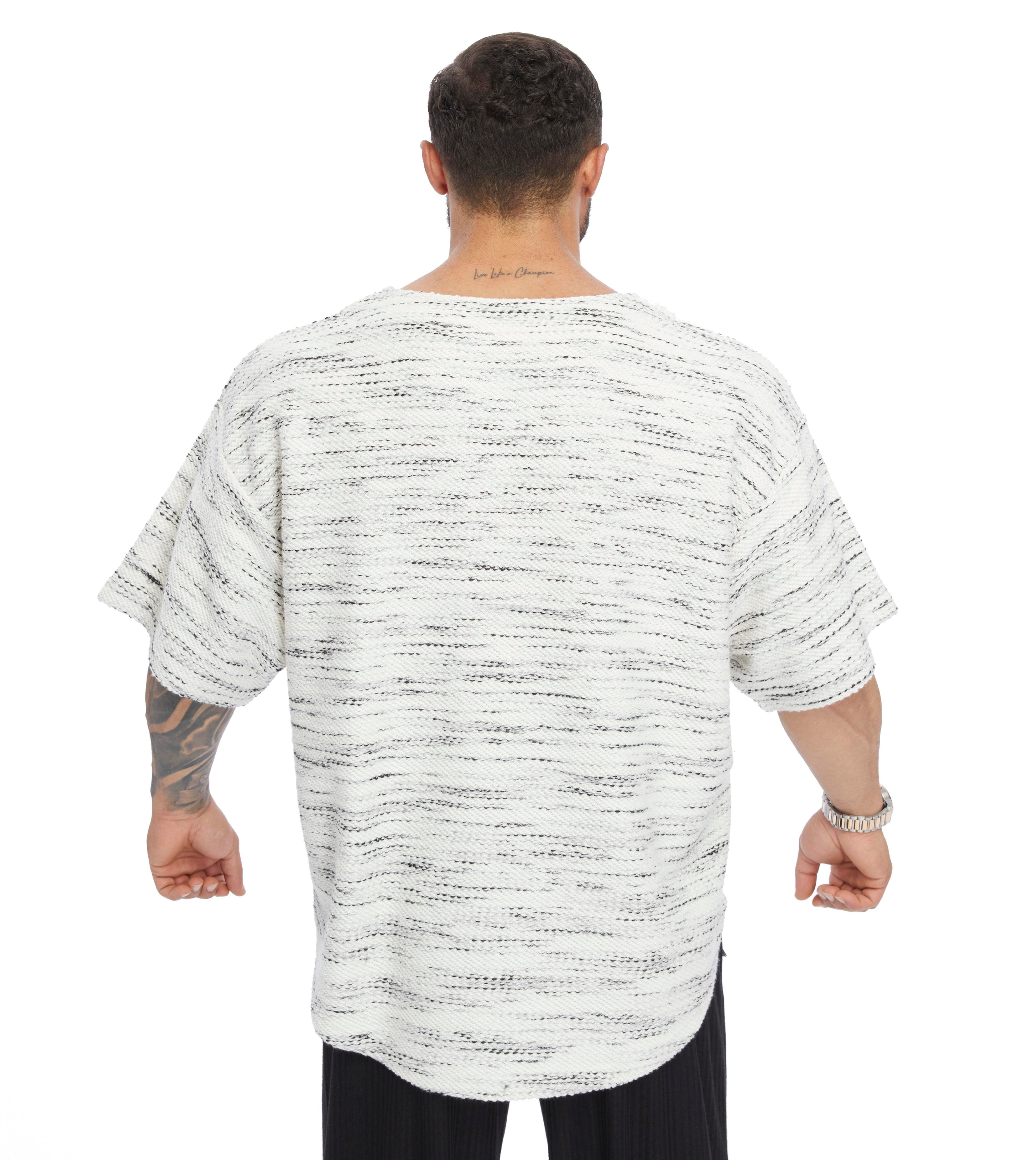 Men's Oversize Thick Textured Fabric Rag Top T-shirt 