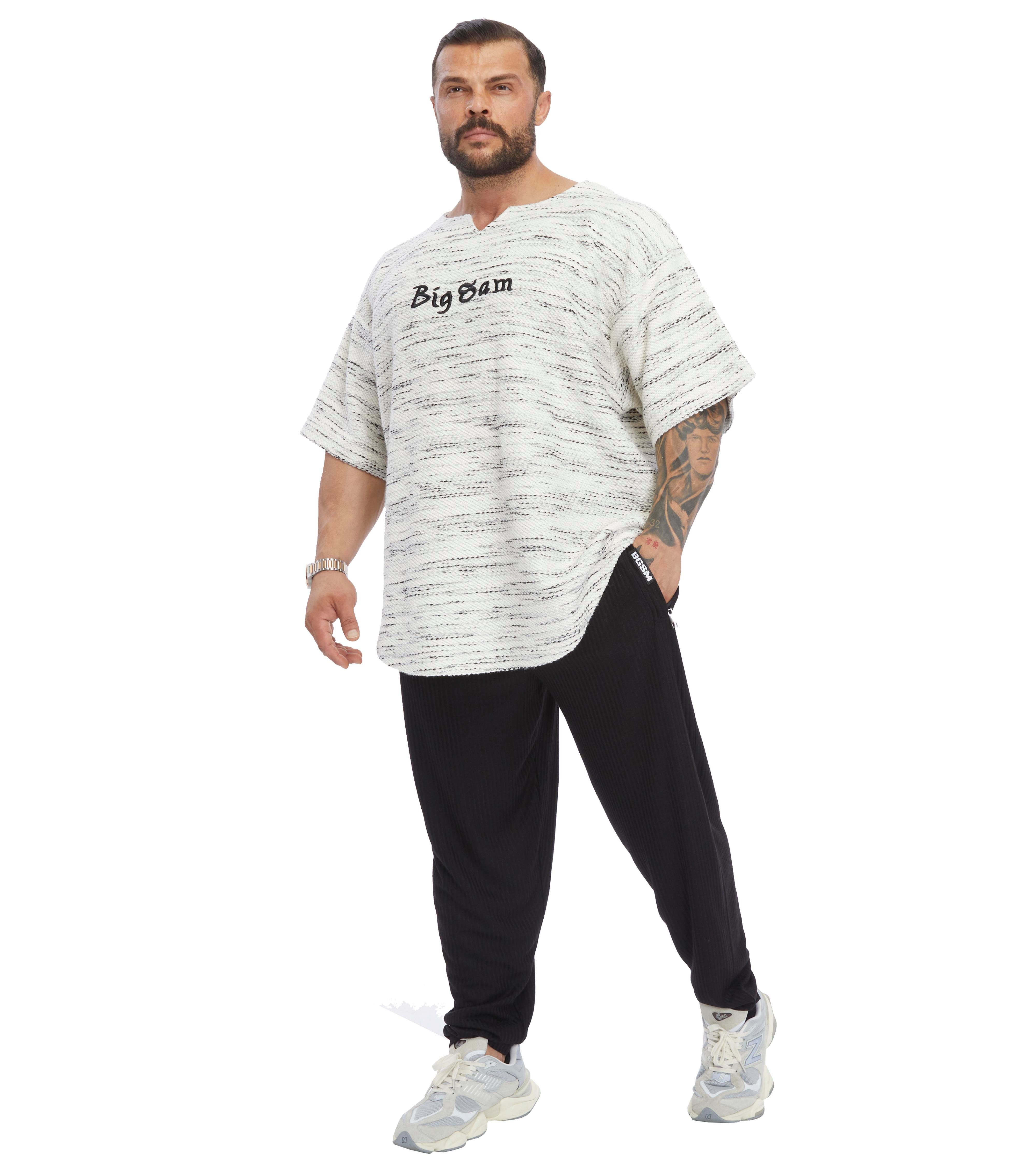 Men's Oversize Thick Textured Fabric Rag Top T-shirt 