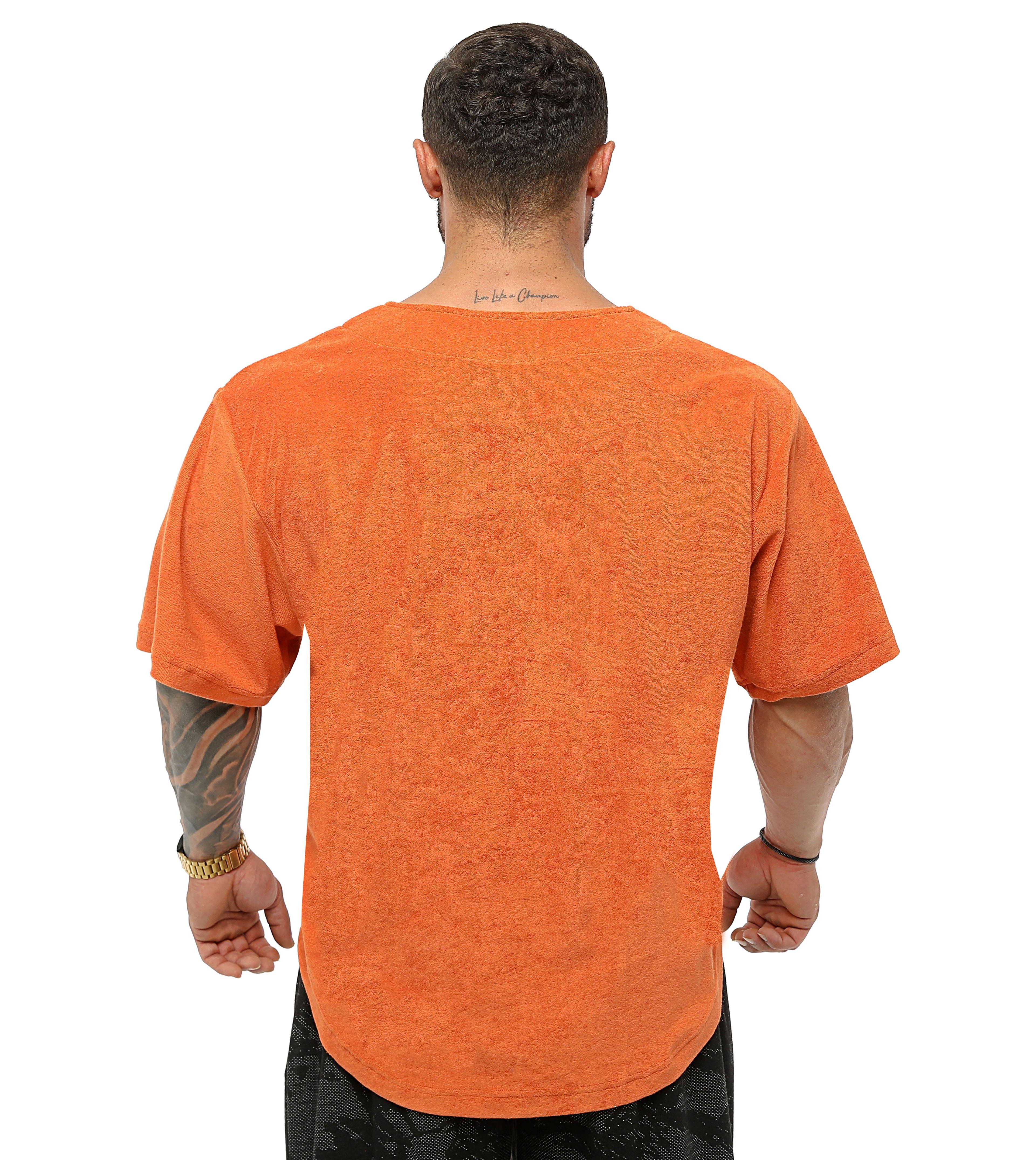 Men's Oversize Towel Rag Top T-shirt Big Sam 3344-Orange